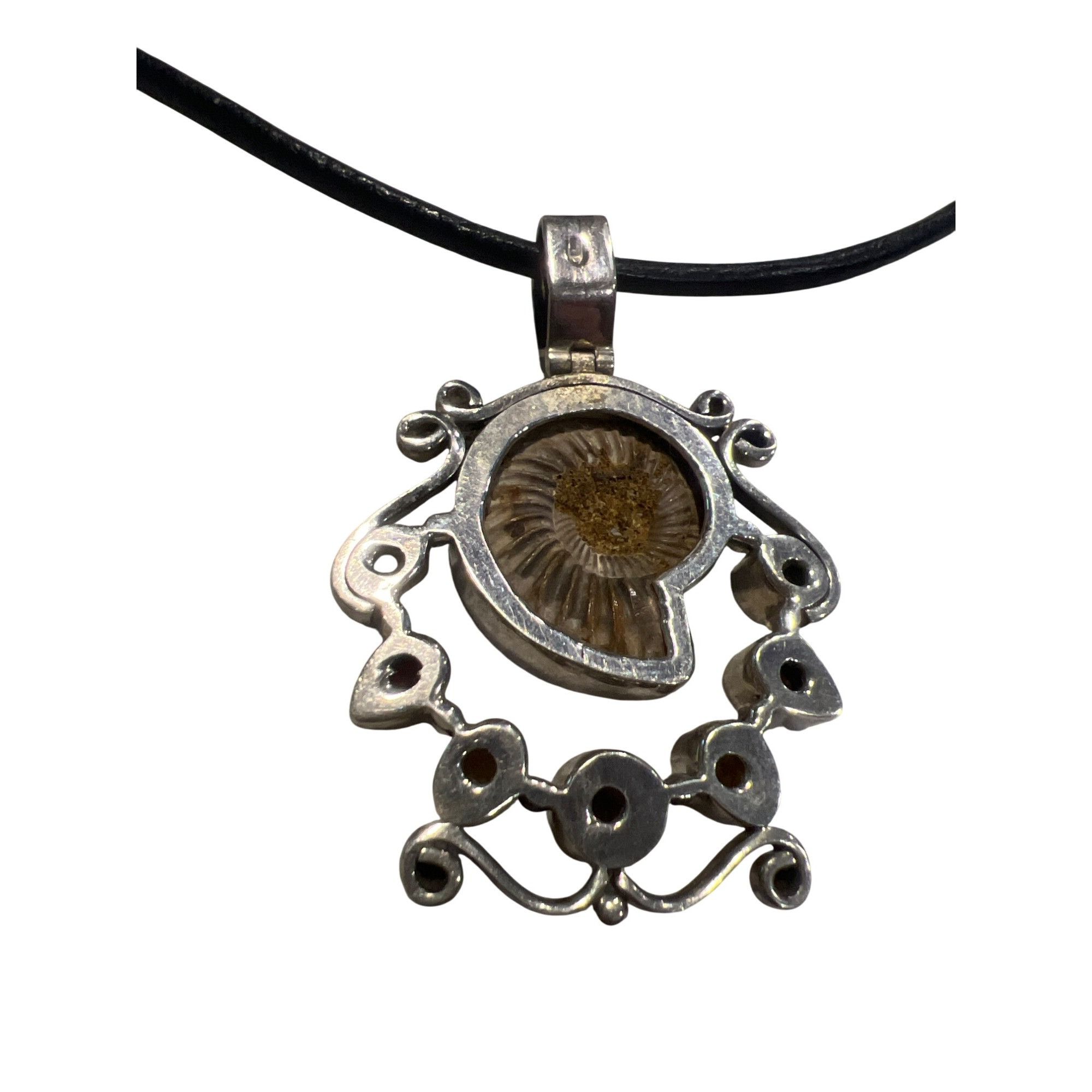 Other Vintage Ammonite Fossil Pendant Necklace Sterling Silver Cry Size ONE SIZE - 5 Thumbnail