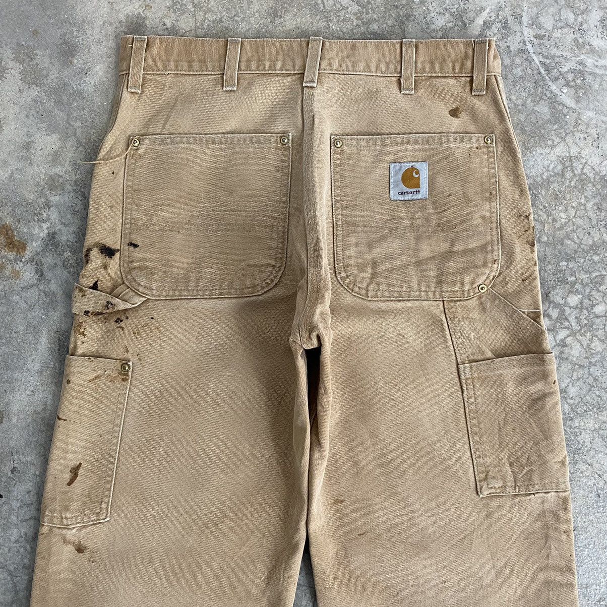 Carhartt VTG Carhartt Double Knee Faded Tan Dirty Carpenter Pants Size US 31 - 23 Thumbnail