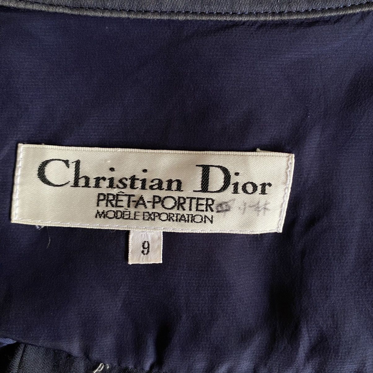 Christian Dior Navy Abstract Tulip Print Blouse