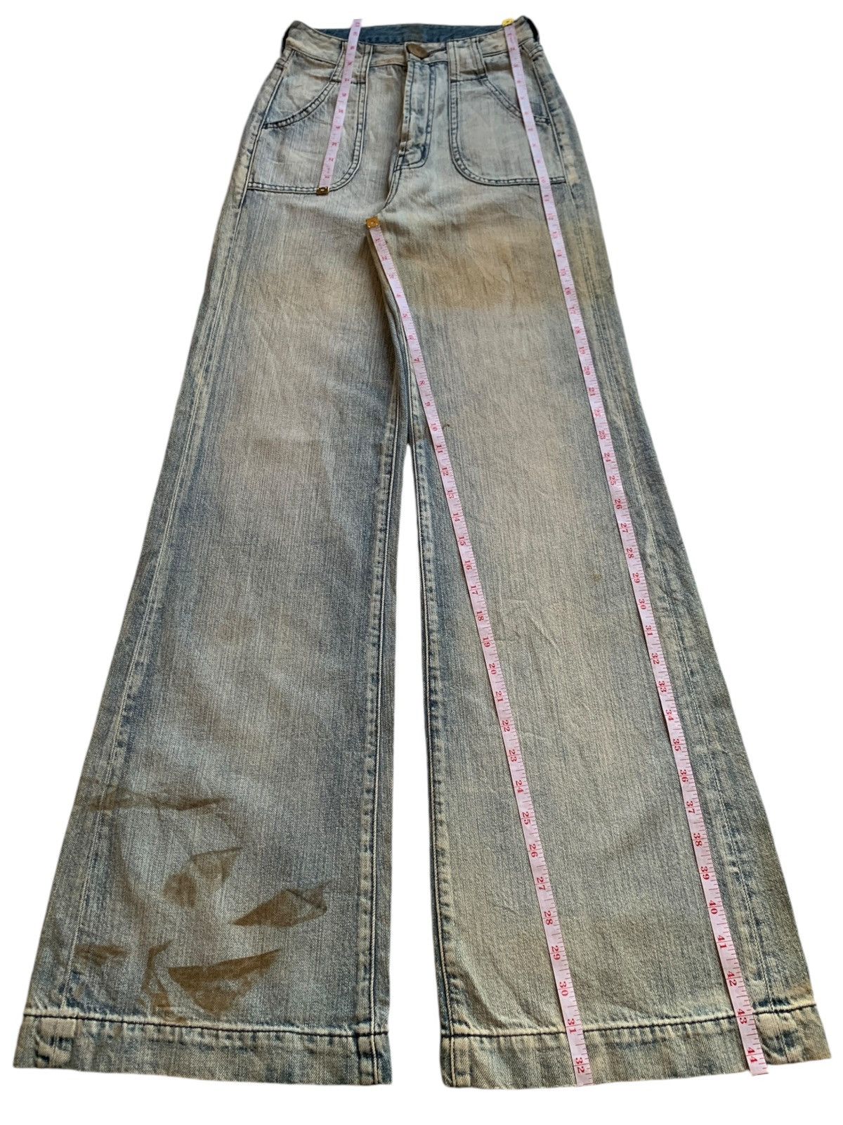 Hysteric Glamour × Japanese Brand Vintage Japanese Brand Mud Wash Fatigue Flare Jeans Size 23" - 13 Thumbnail