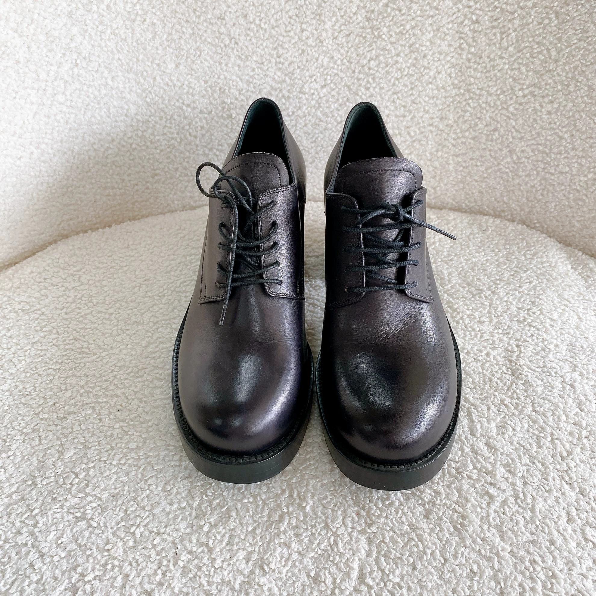 Miu Miu MIU MIU Black Block Heel Leather Pumps 37 4676 Size US 6.5 / IT 36.5 - 2 Thumbnail