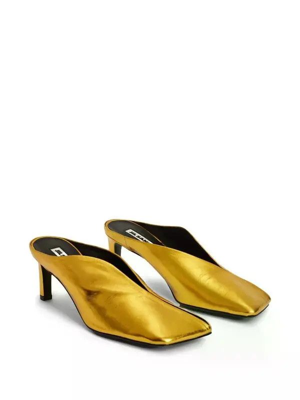 Jil Sander o1loc1c0426 40mm Metallic Mules in Golden Size US 10 / IT 40 - 2 Thumbnail