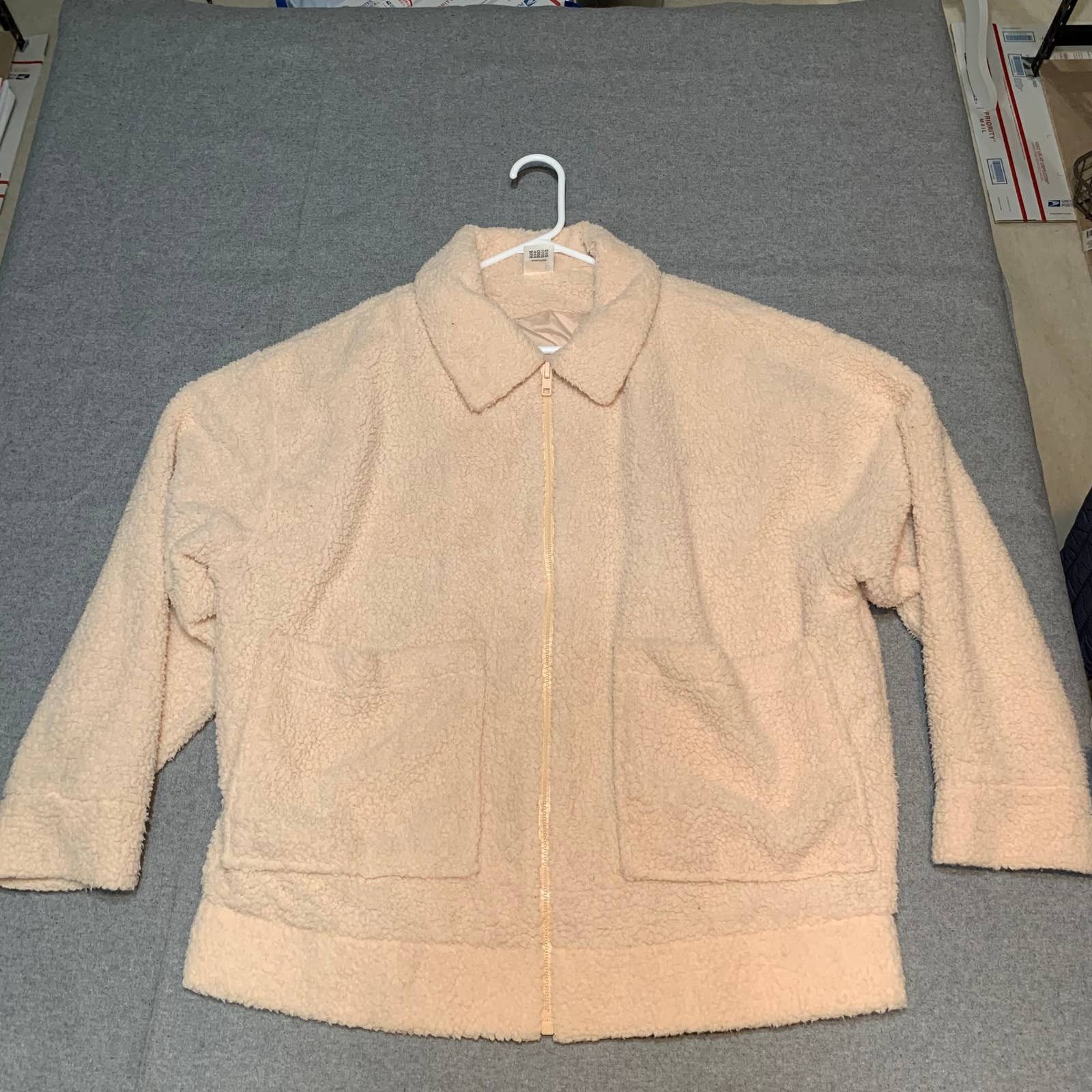 Pink PINK Sherpa Teddy Jacket Womens Size Large Full Zip Size L / US 10 / IT 46 - 1 Thumbnail