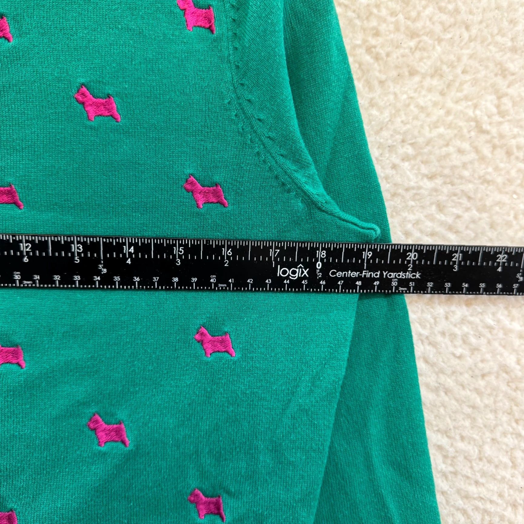 Charter Club VINTAGE Charter Club Christmas Cardigan Sweater M Women Crew Neck Green Knit Cotton Blend Terrier Dog Preppy Mens? Size M / US 6-8 / IT 42-44 - 6 Thumbnail