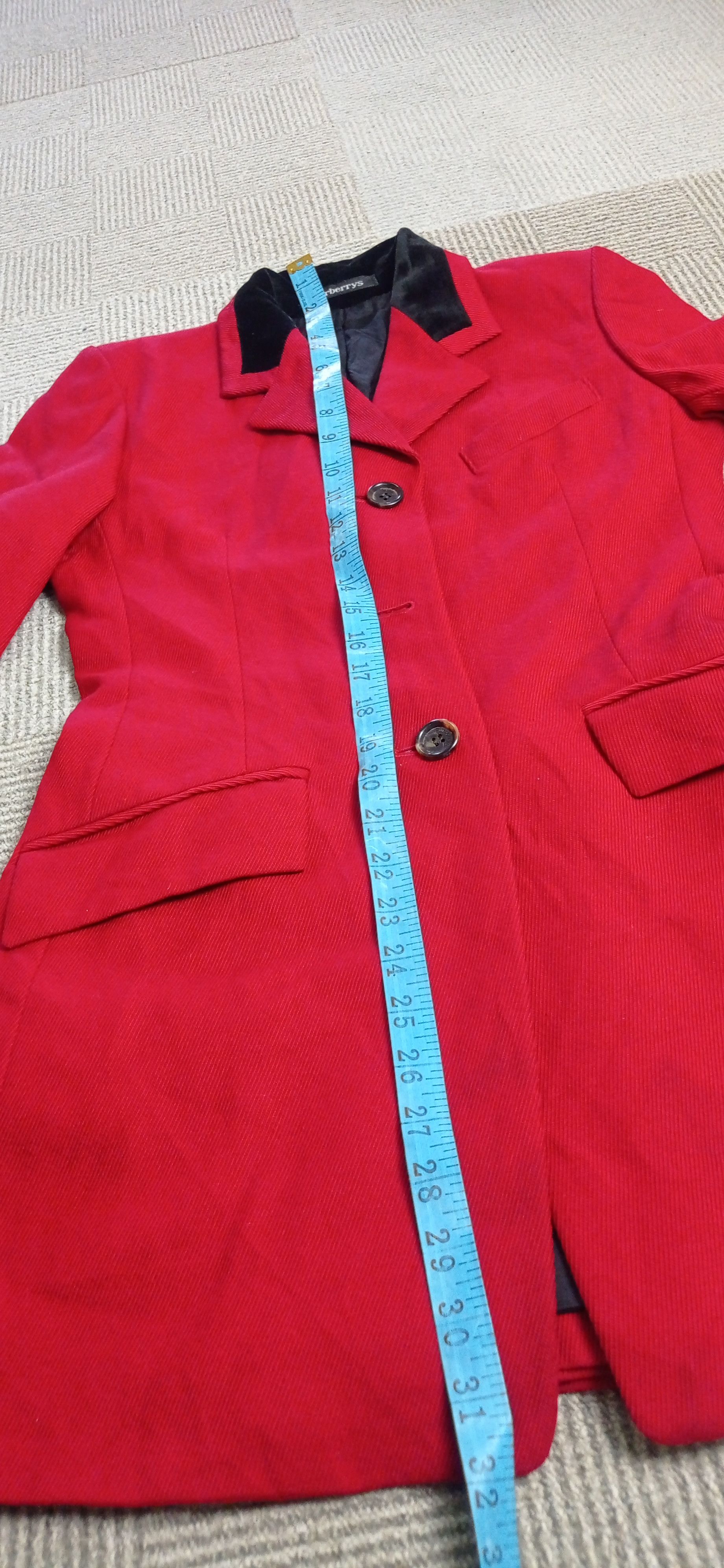 Burberry Vintage 80s Burberrys Wool Jacket Red Made in England Size S / US 4 / IT 40 - 16 Thumbnail