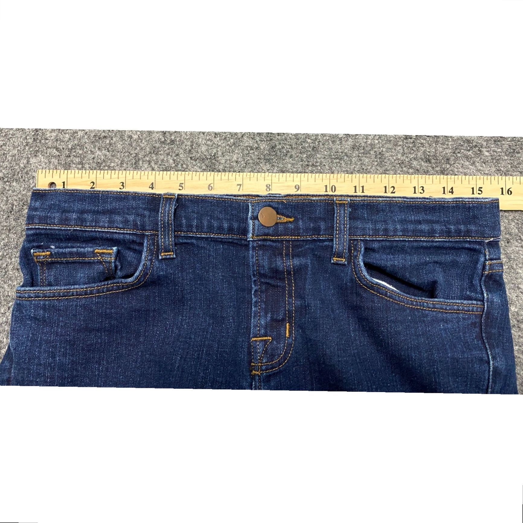 J Brand VINTAGE J Brand Jeans Aruba Womens 29 Dark Wash Skinny Leg Denim Cotton Spandex Zip Button 5-Pocket Womens Jeans 28 Inseam United States Made in USA Size 29" - 7 Thumbnail