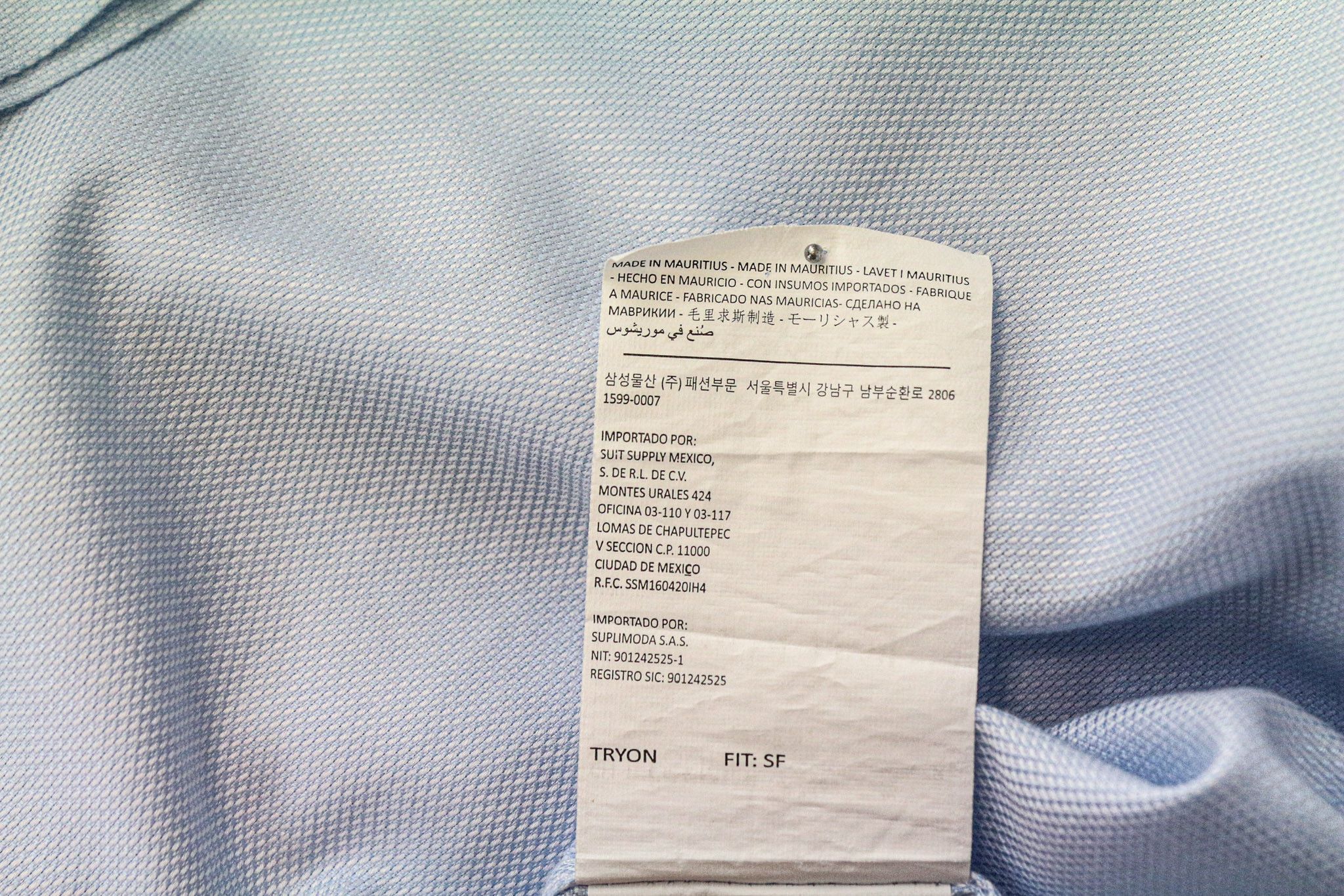 Suitsupply 37/14 1/2 Slim Blue Cotton Button-Up Shirt 76241 Size 38R - 7 Thumbnail