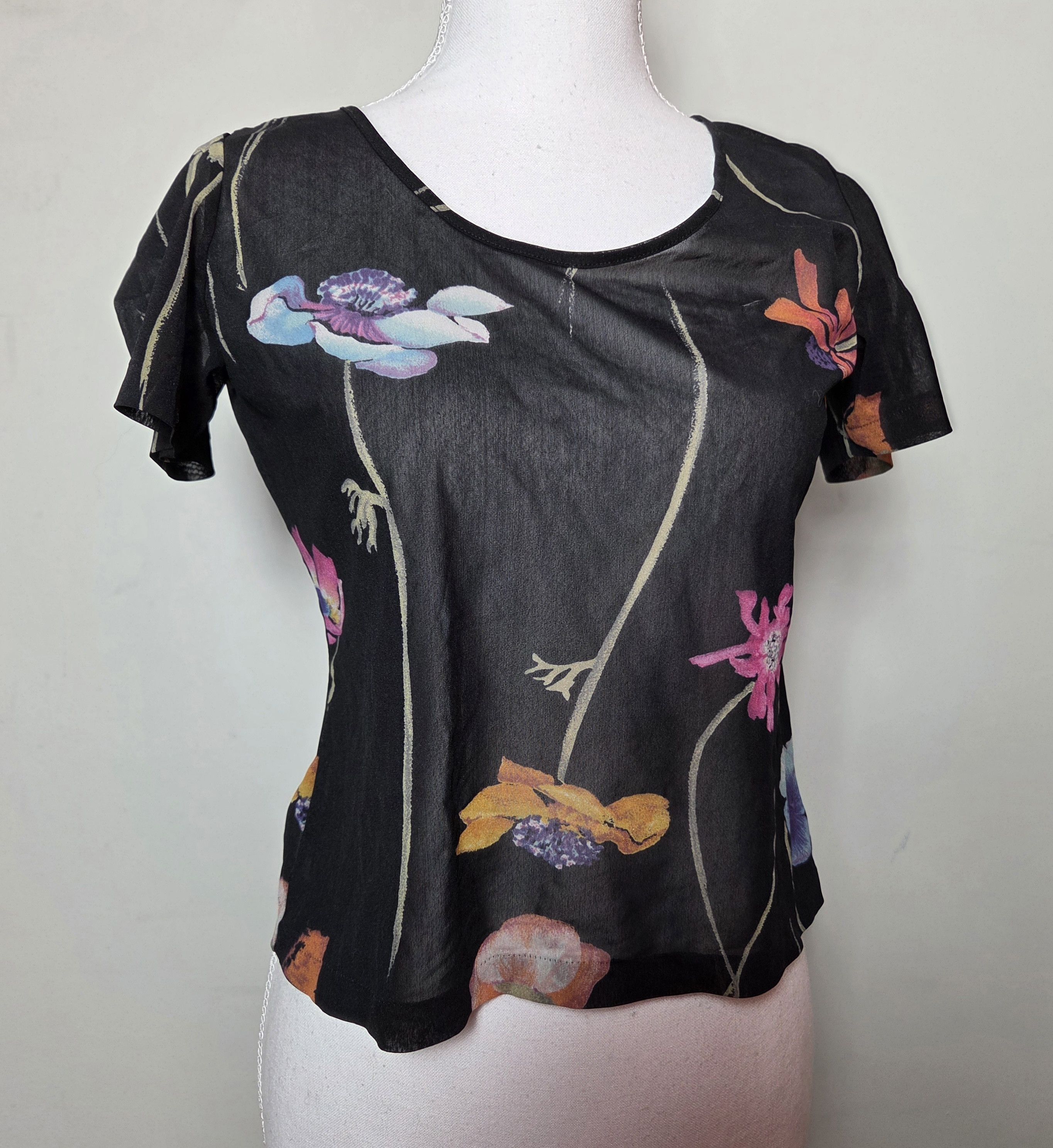 Kenzo Kenzo floral mesh top transparent 90s archive avant garde Size M / US 6-8 / IT 42-44 - 4 Thumbnail