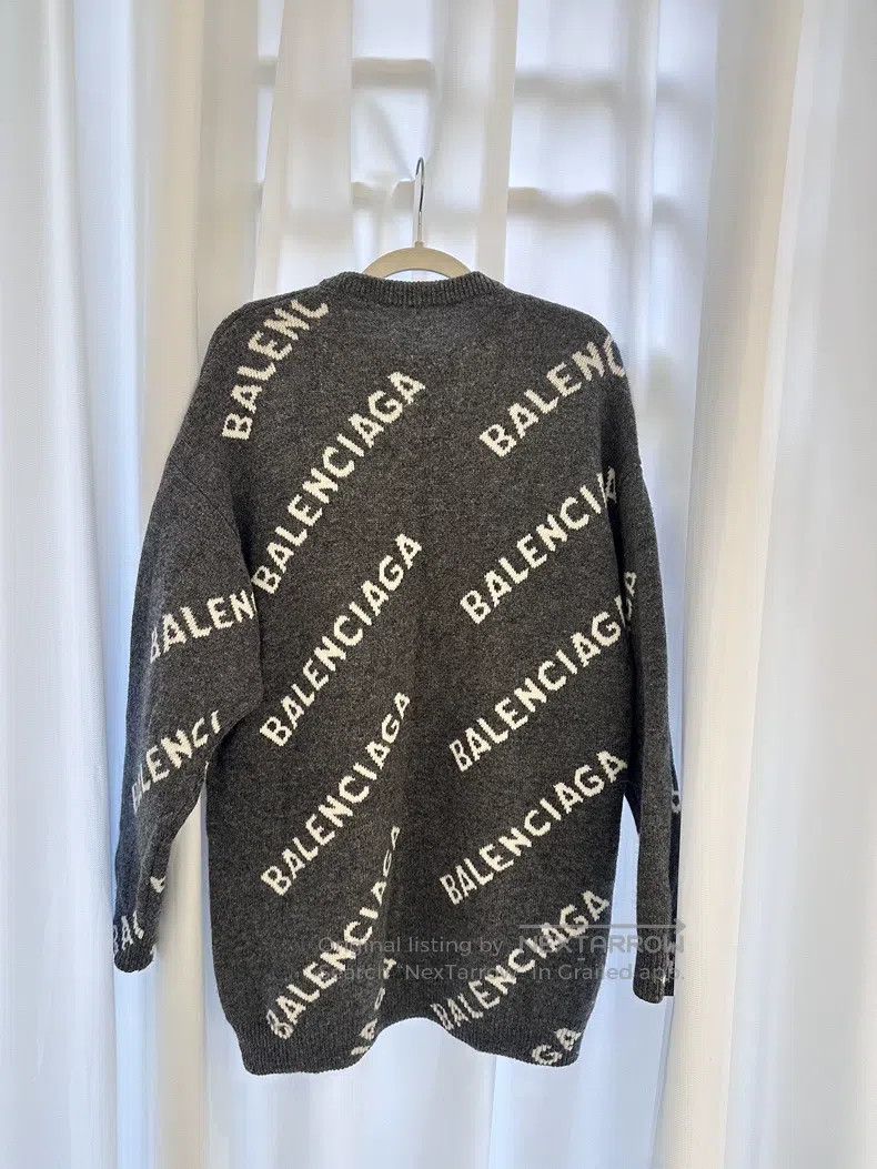 Balenciaga Balenciaga Grey White Bullet Train Letter Logo Knit Sweate Size US XS / EU 42 / 0 - 2 Thumbnail