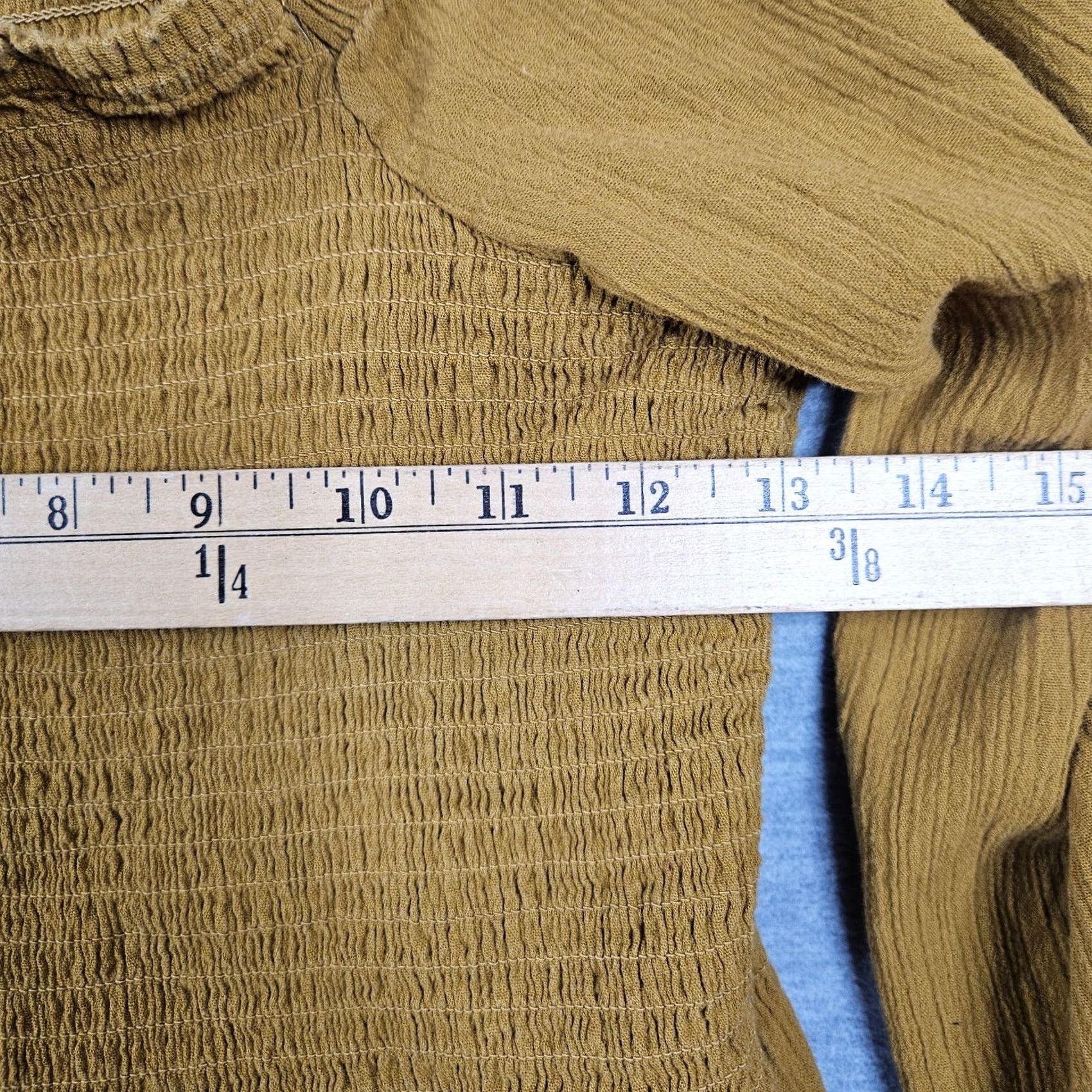 Madewell Madewell Blouse Shirt Womens Puffy Sleeved Smocked Peplum Casual Top Regular Size 6 Brown Cotton Blend Short Sleeve Front Pullover Size M / US 6-8 / IT 42-44 - 3 Thumbnail