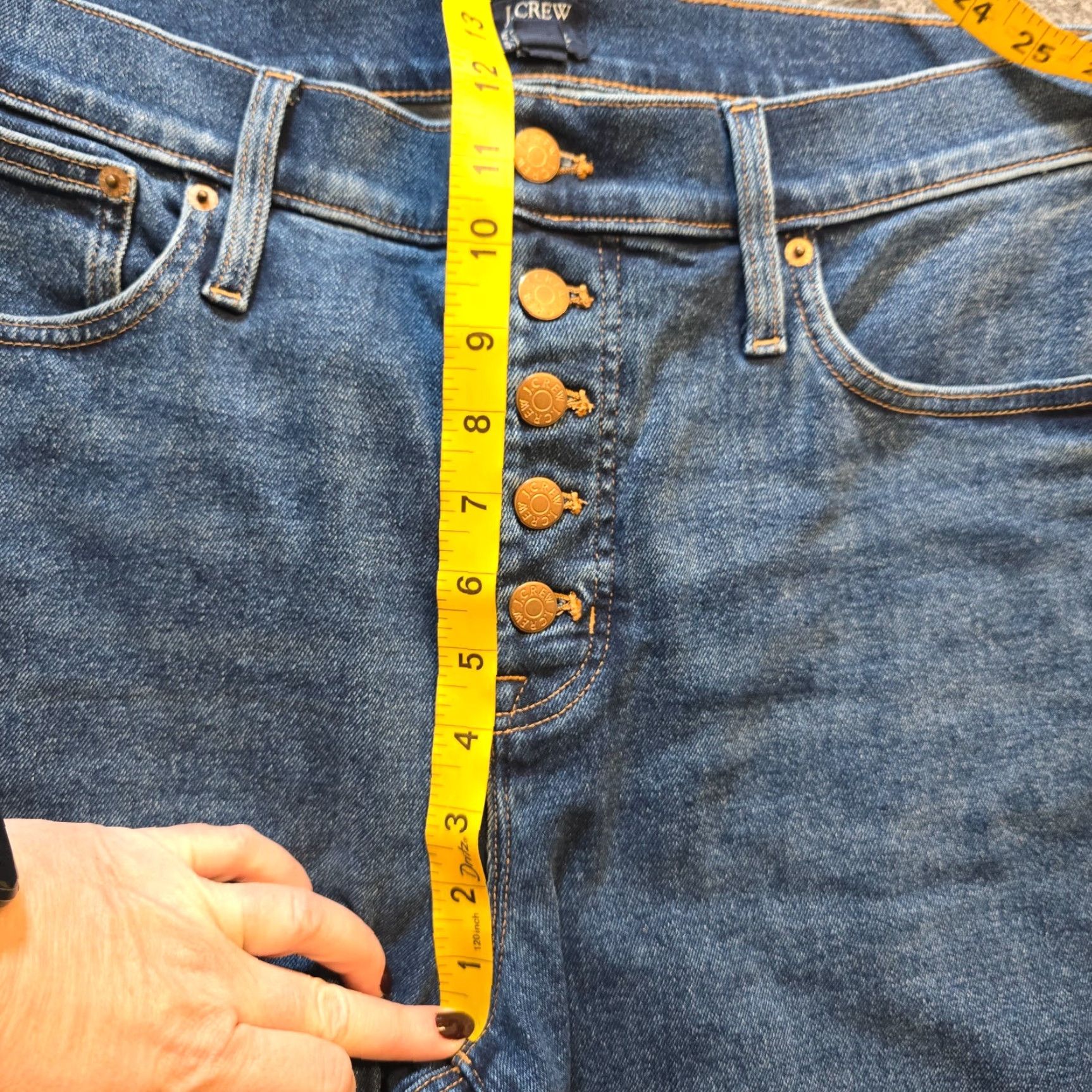 J.Crew J.CREW Jeans Womens 33 Petite Blue Denim Essential Straight Button Fly Casual Regular Petite 5-Pocket Design Jeans Blue? Size 24" / US 00 / IT 34 - 6 Thumbnail
