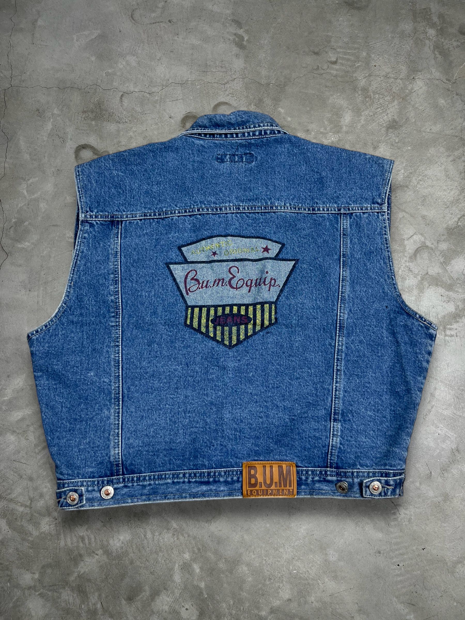 B.U.M Equipment Vintage B.U.M. Equipment Sleeveless Denim Jacket (XL) JK255 Size US XL / EU 56 / 4 - 1 Thumbnail