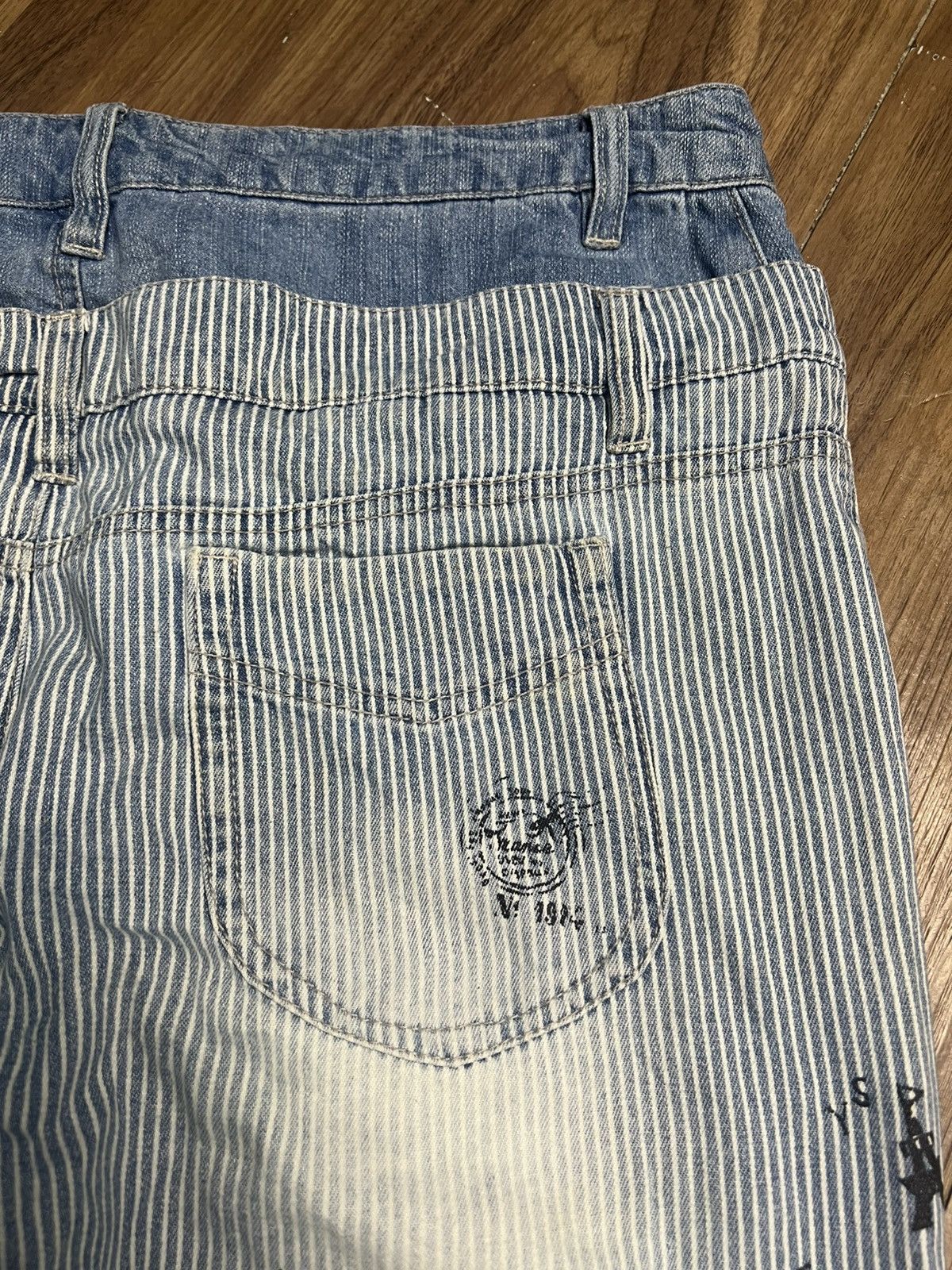If Six Was Nine Vintage Cutie Blonde Bio-Stone Wash Pinstripe Jeans (40) Size 32" / US 10 / IT 46 - 20 Thumbnail