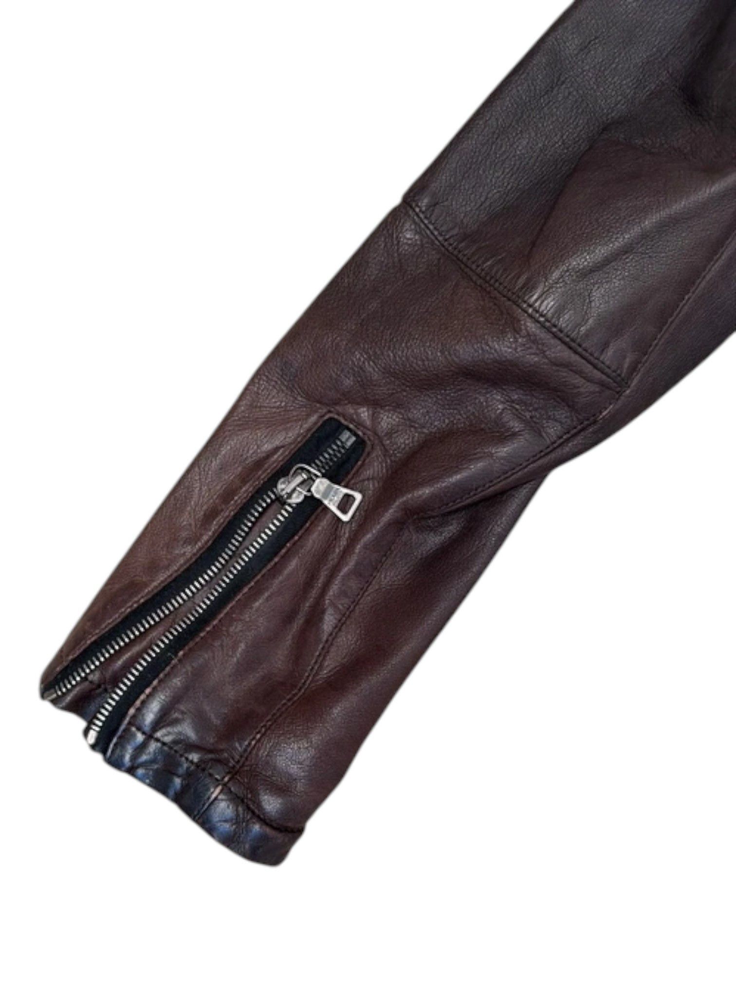 Prada Prada Brown Leather Multi-Pocket Moto Jacket c.2000s Size US M / EU 48-50 / 2 - 9 Thumbnail