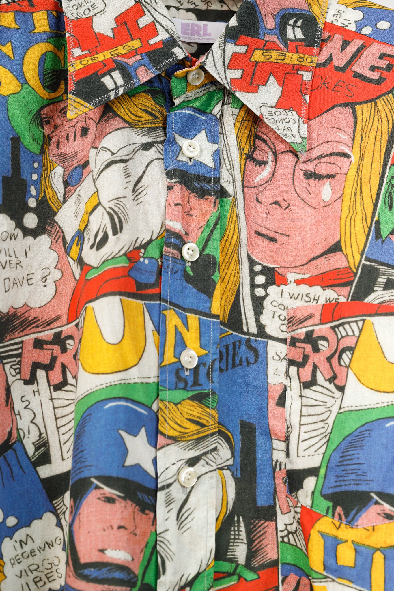 ERL ERL SS/23 Comic Book Multicolor Printed Cotton Shirt Size US XL / EU 56 / 4 - 8 Thumbnail