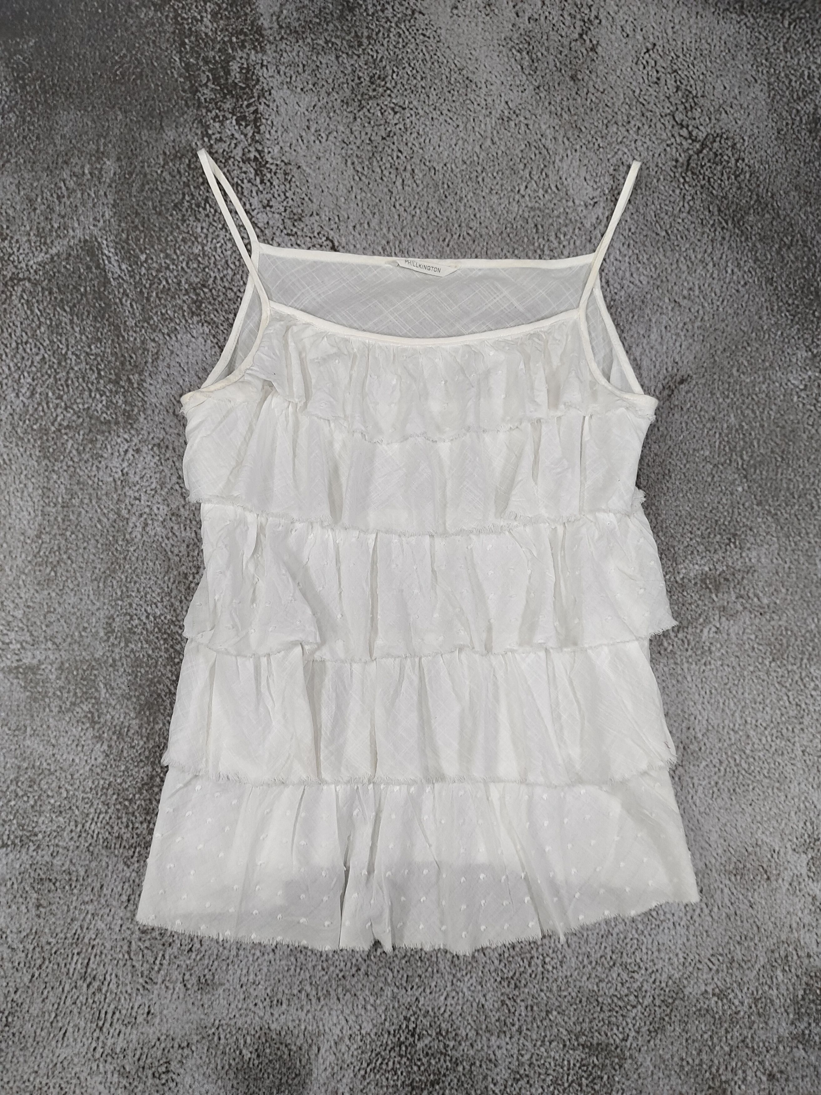 Japanese Brand Phillkington🇯🇵 Swiss Dot Tiered Ruffle Layer Camisole Top Size M / US 6-8 / IT 42-44 - 5 Thumbnail