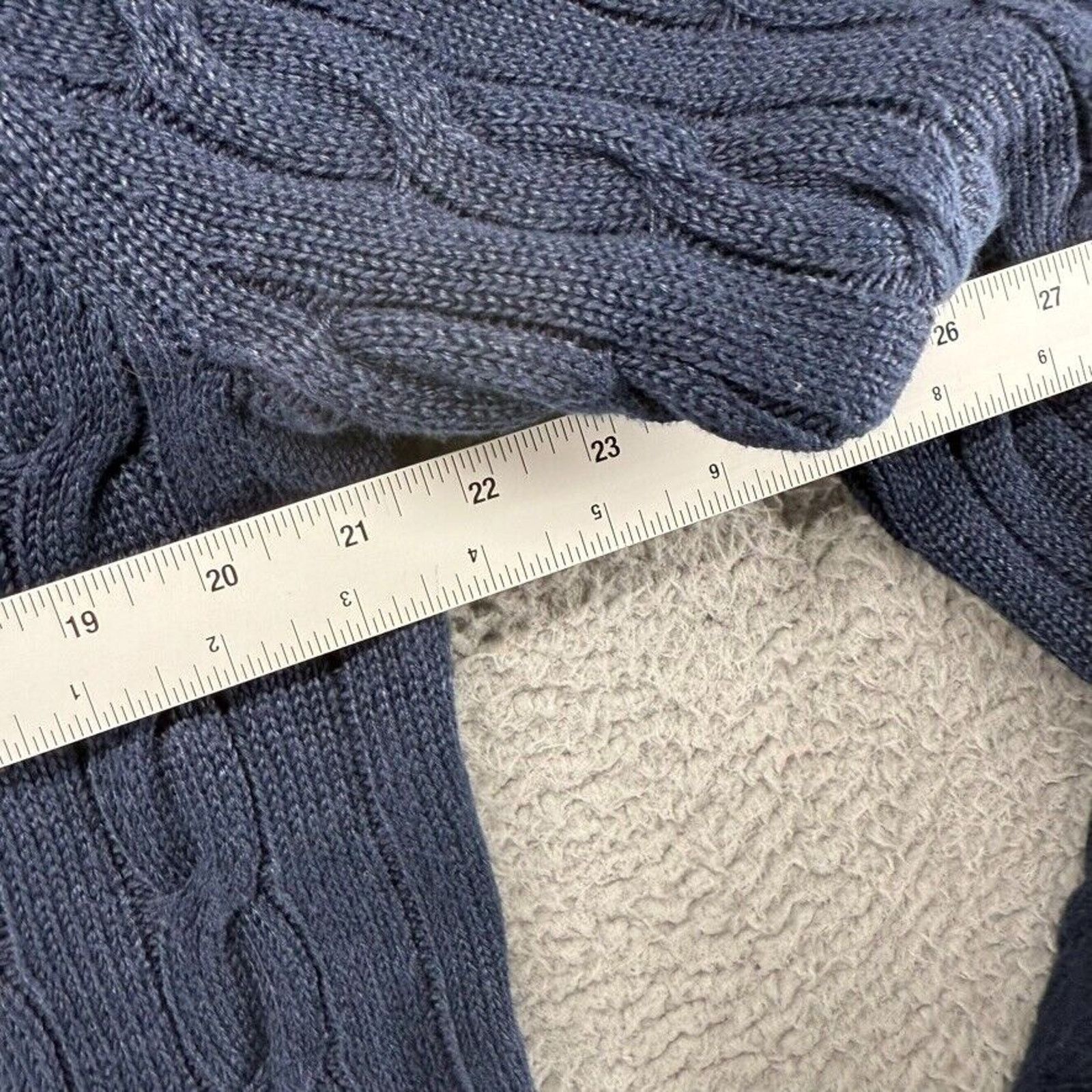 J.Crew J Crew Sweater Mens Large Blue Chunky Cable Knit Linen NEW Size US L / EU 52-54 / 3 - 6 Thumbnail