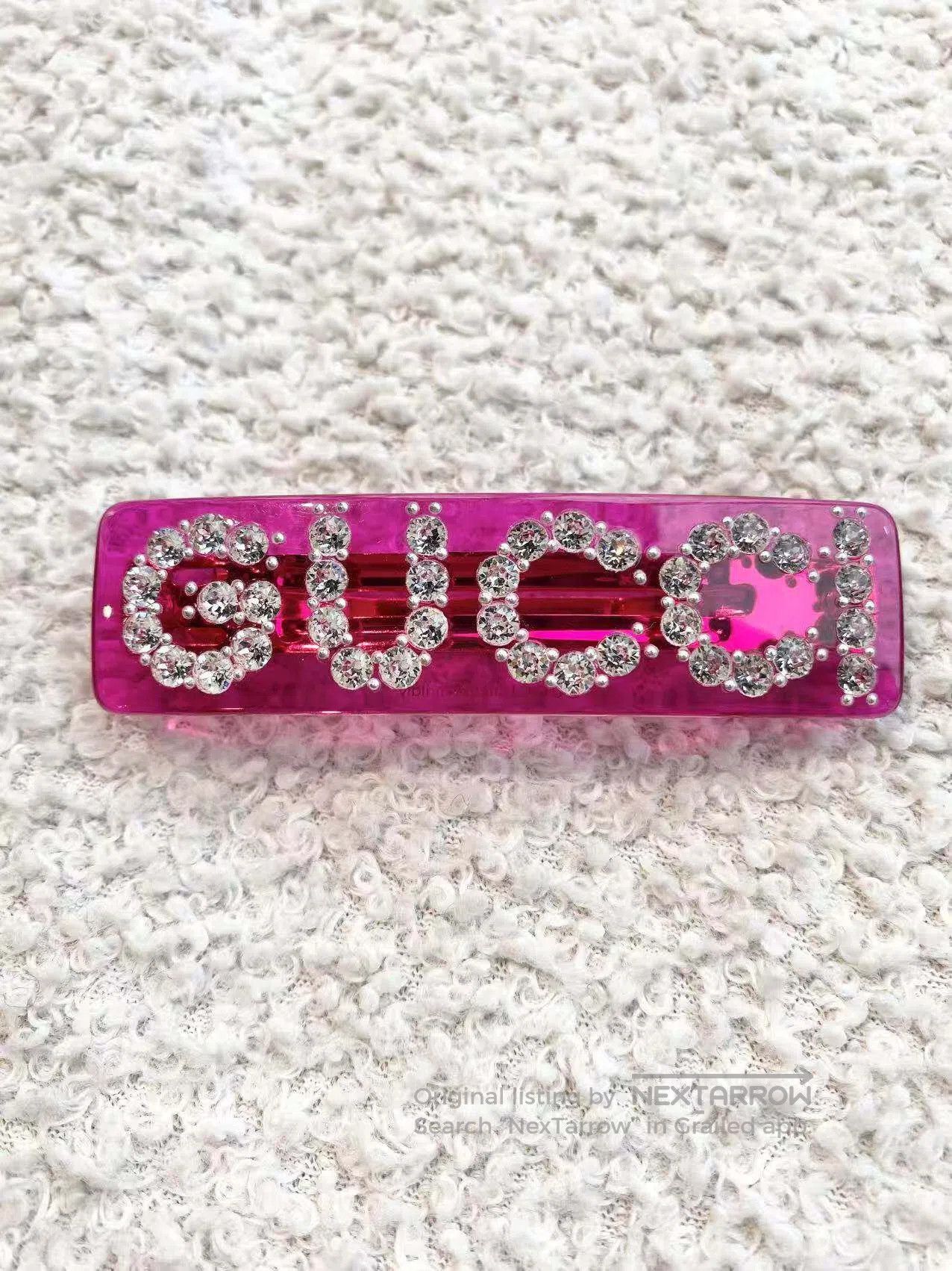 Gucci Guicci Classic rhinestone logo hairpin| Size ONE SIZE - 1 Thumbnail