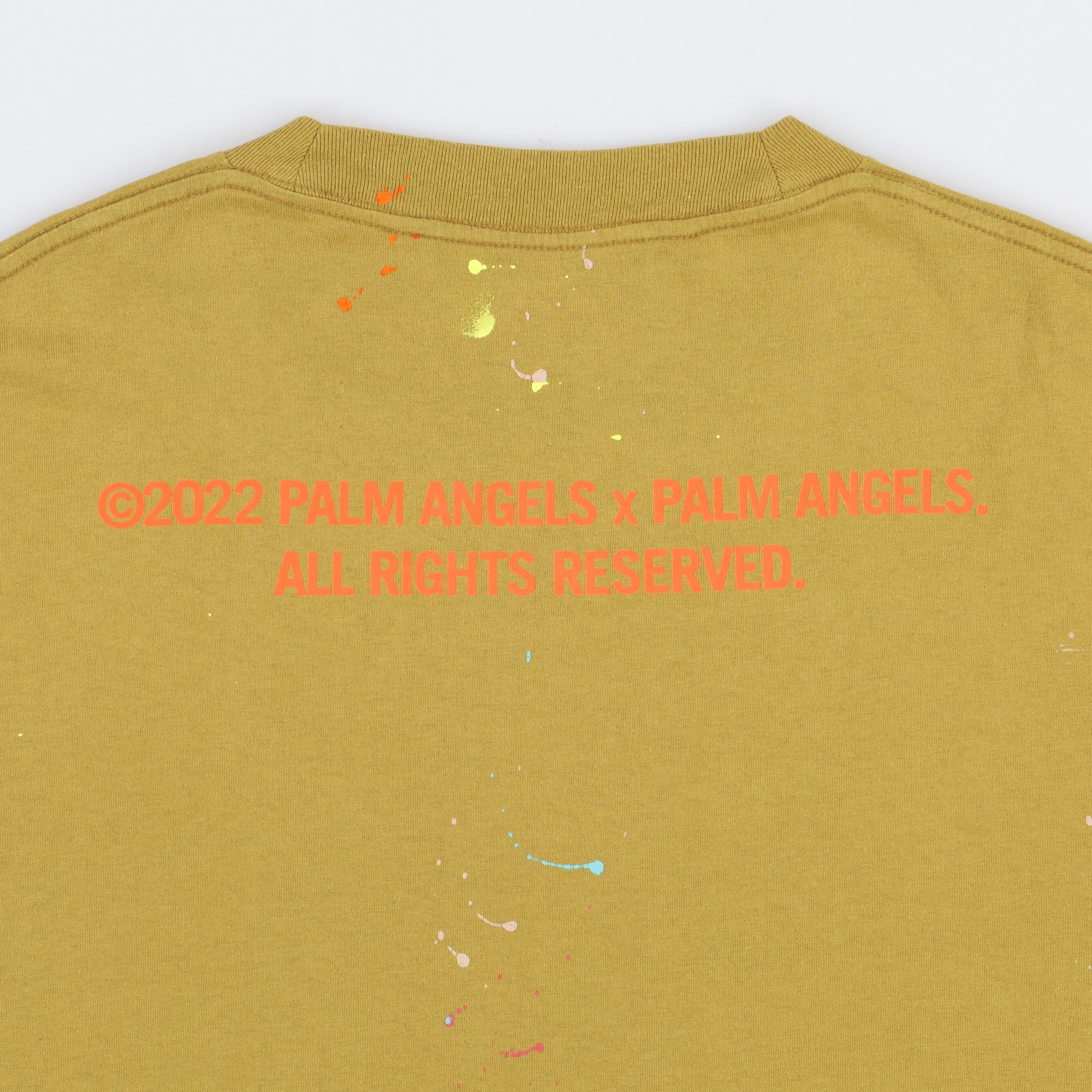 Palm Angels Mustard Palm Tree Paint Splatter T-Shirt Size US L / EU 52-54 / 3 - 8 Thumbnail