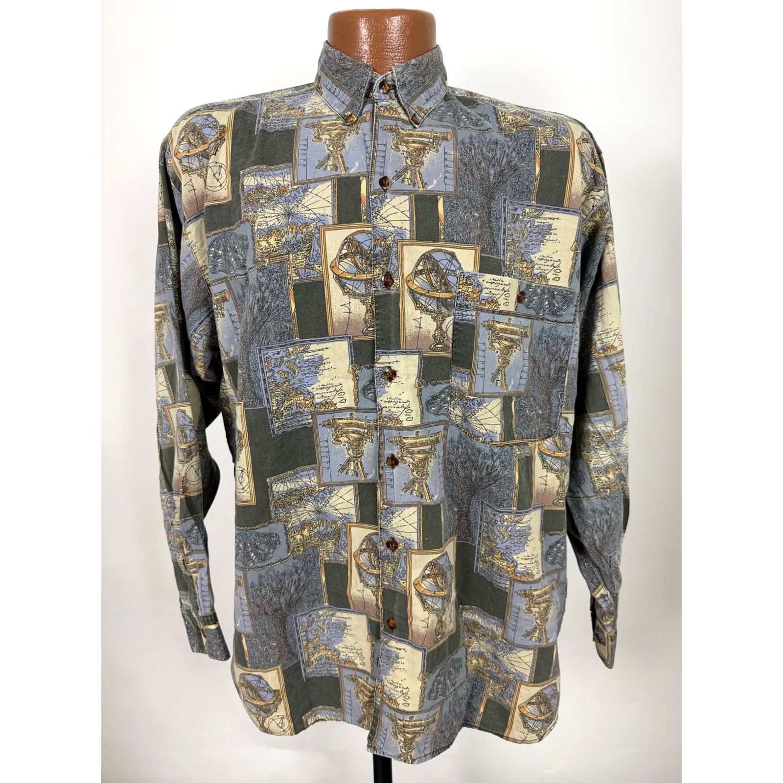 Vintage VINTAGE Cellini Shirt Men M Button-Down Short Sleeve Blue 80s 90s Graphic Print Nautical Retro Size US M / EU 48-50 / 2 - 3 Thumbnail