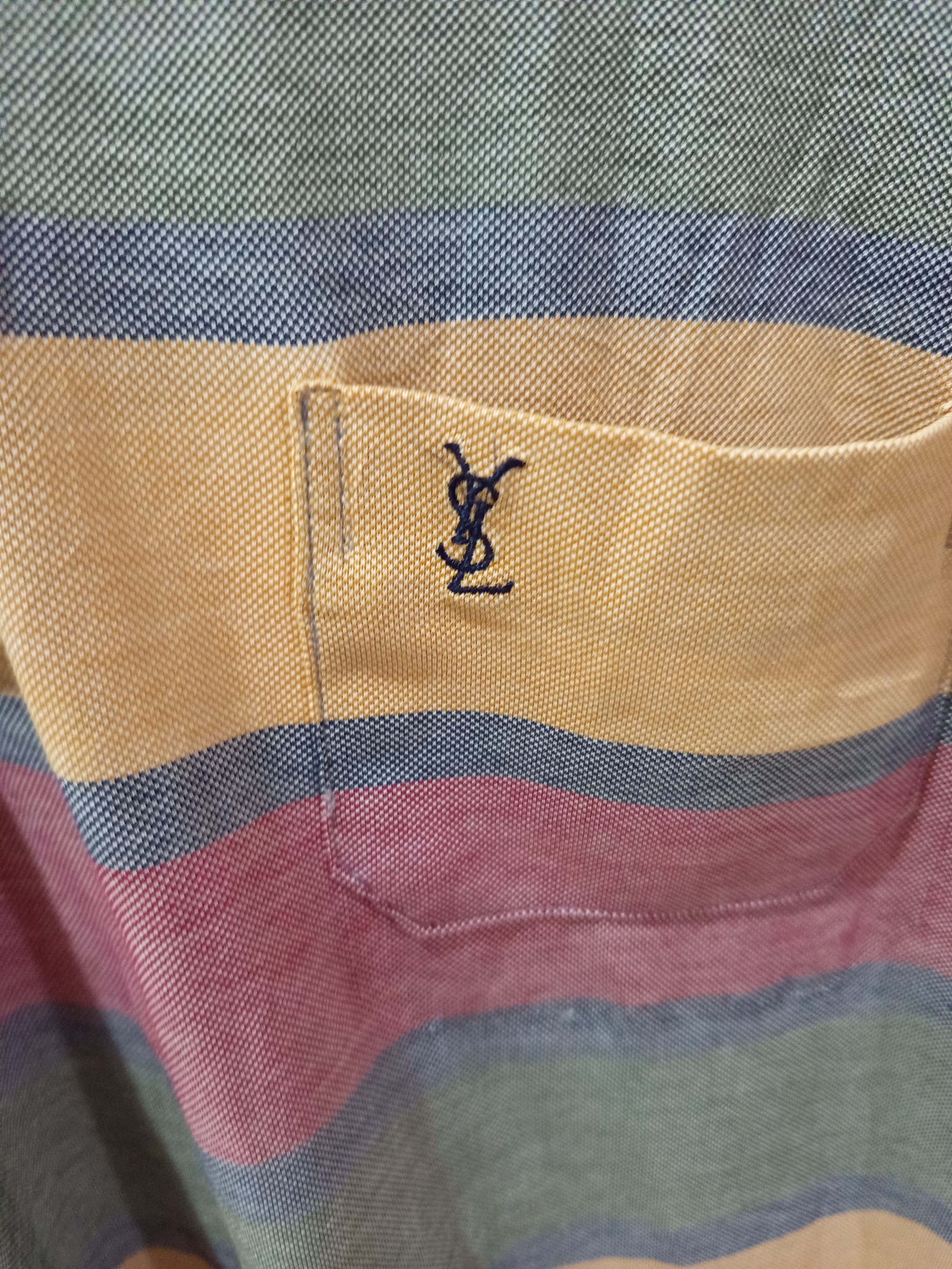Yves Saint Laurent Yves Saint Laurent Pour Homme Striped Polo Shirt Size US L / EU 52-54 / 3 - 6 Thumbnail