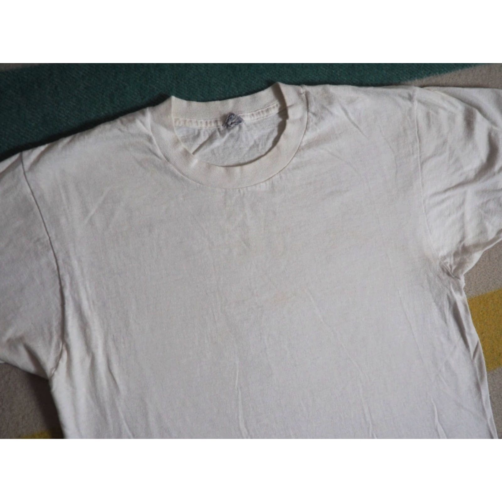 Vintage VINTAGE BVD T-Shirt Mens M White 70s Cotton Crew Neck Short Sleeve USA Made Blank Tee Size US M / EU 48-50 / 2 - 2 Thumbnail