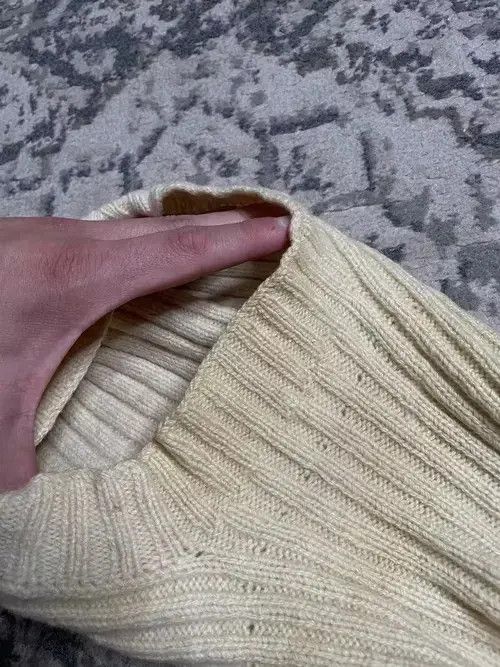Other Vintage Cream Striped Wool Face Mask Balaclava Hat Cap Basic Size ONE SIZE - 3 Thumbnail