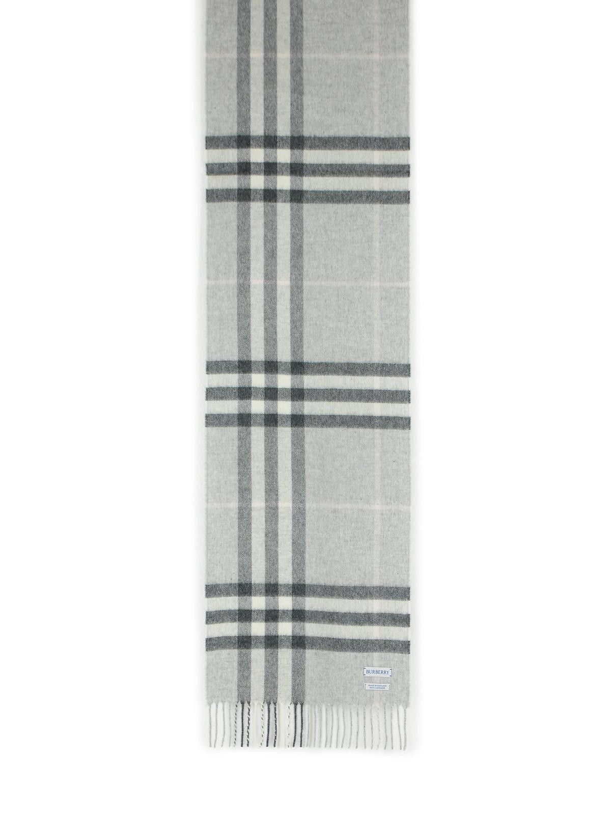 BURBERRY 'Mu Giant' Grey Cashmere Scarf
