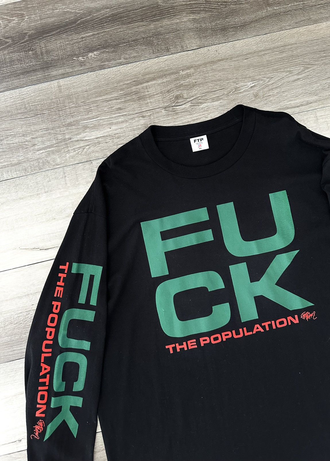 Fuck The Population Fuck The Population Sport Logo Long Sleeve Black 2XL XXL Size US XXL / EU 58 / 5 - 2 Thumbnail