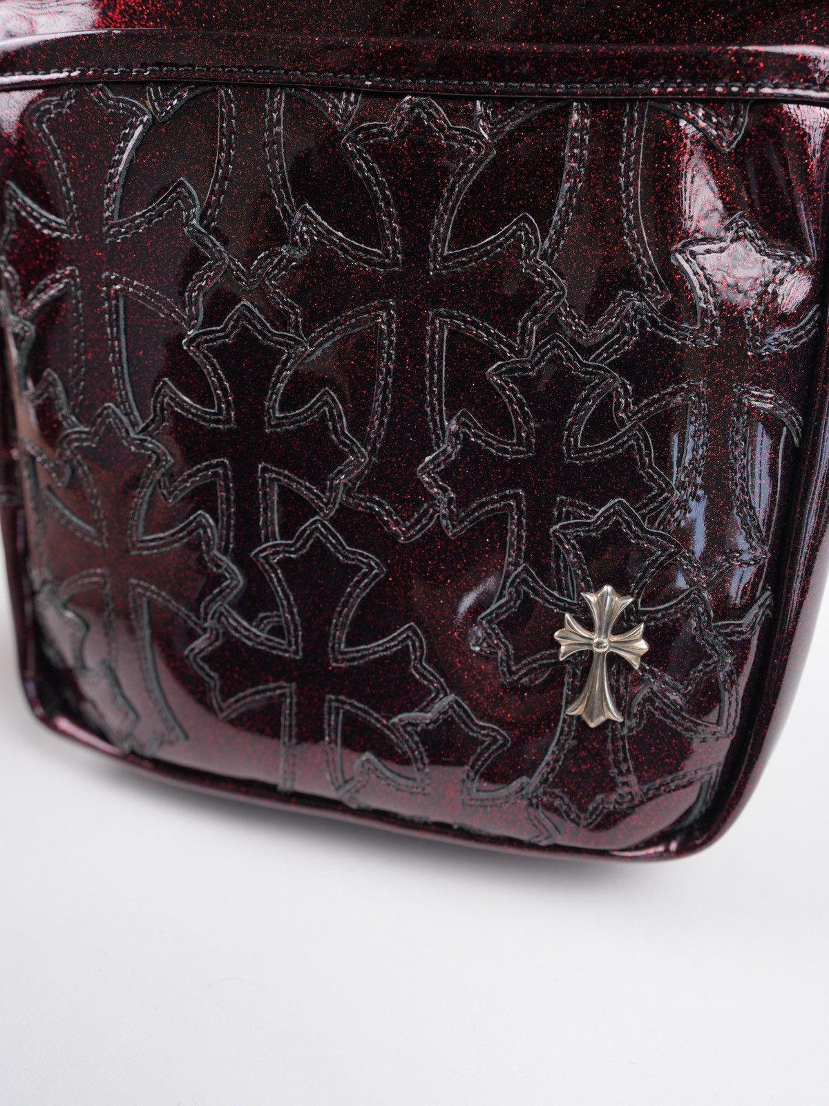 Chrome Hearts Everyday Toiletry Bag Shiny Red Patent Leather
