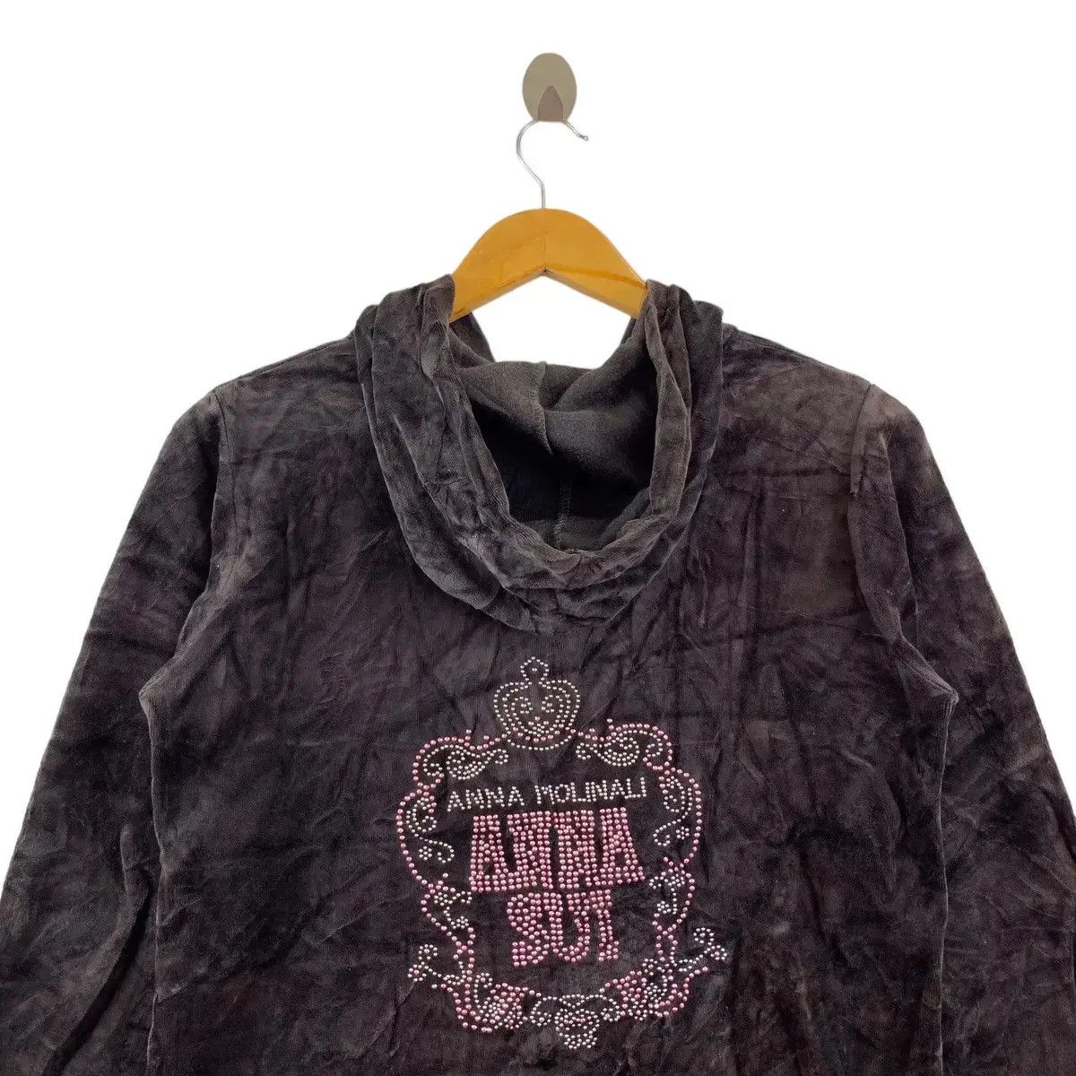 Anna Sui × Vintage Vintage ANNA SUI MONINALI Suede Bling Hoodie Zipper Size S / US 4 / IT 40 - 4 Thumbnail