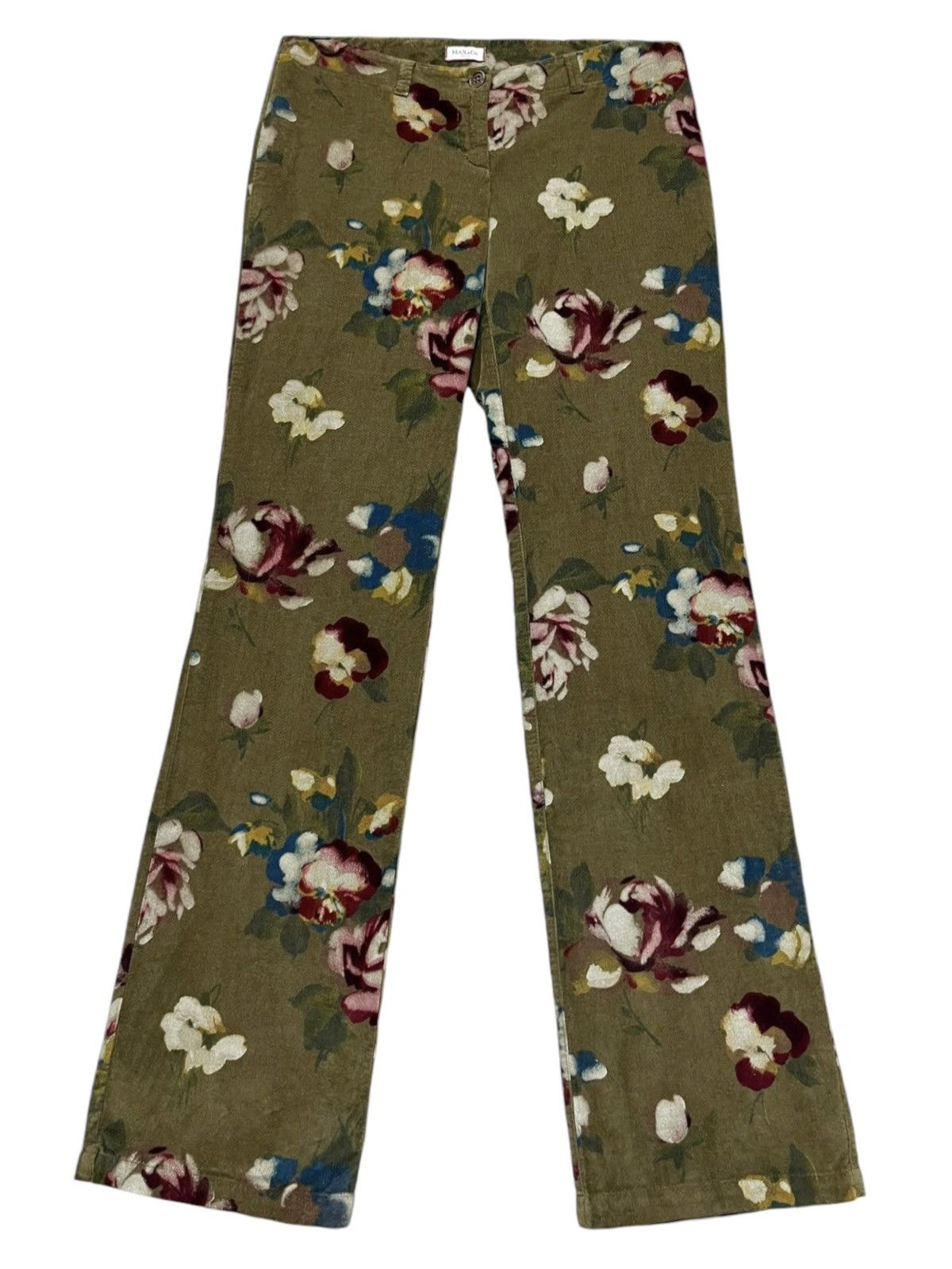 MAX&Co. ❤️Vintage MAX & CO ACTIVE Floral Design Cotton Velvet Pants Size 29" - 1 Thumbnail