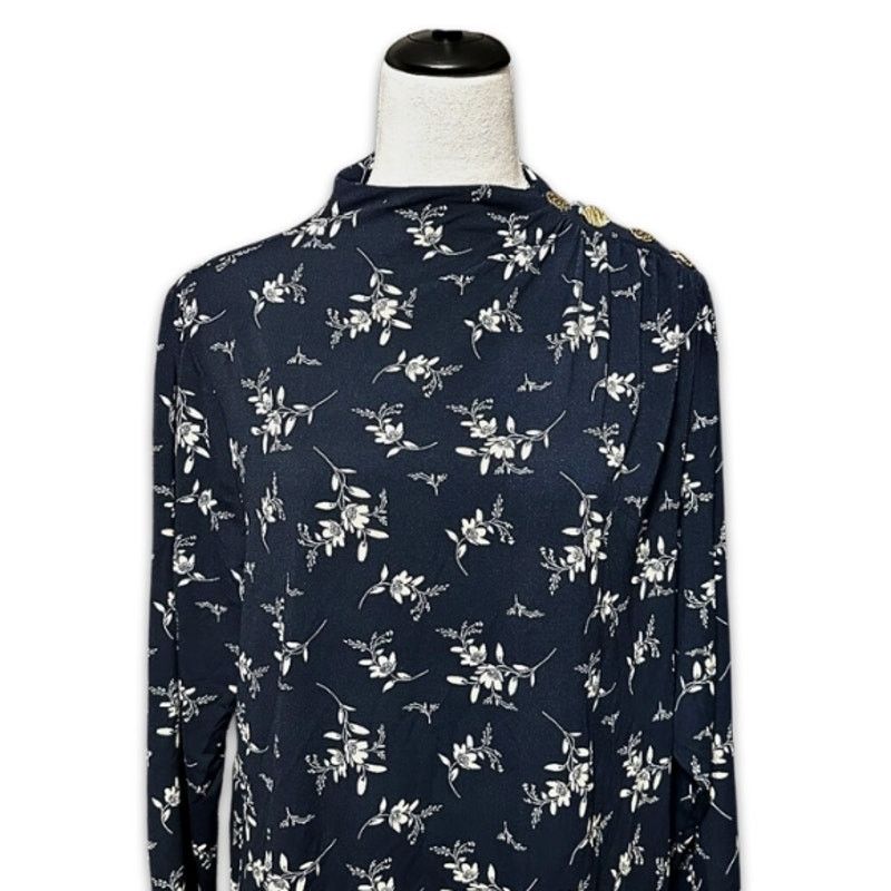 Other Belldini Blouse Shoulder Button Floral Blue/Cream Women's 2X Size XXL / US 16-18 / IT 52-54 - 2 Thumbnail