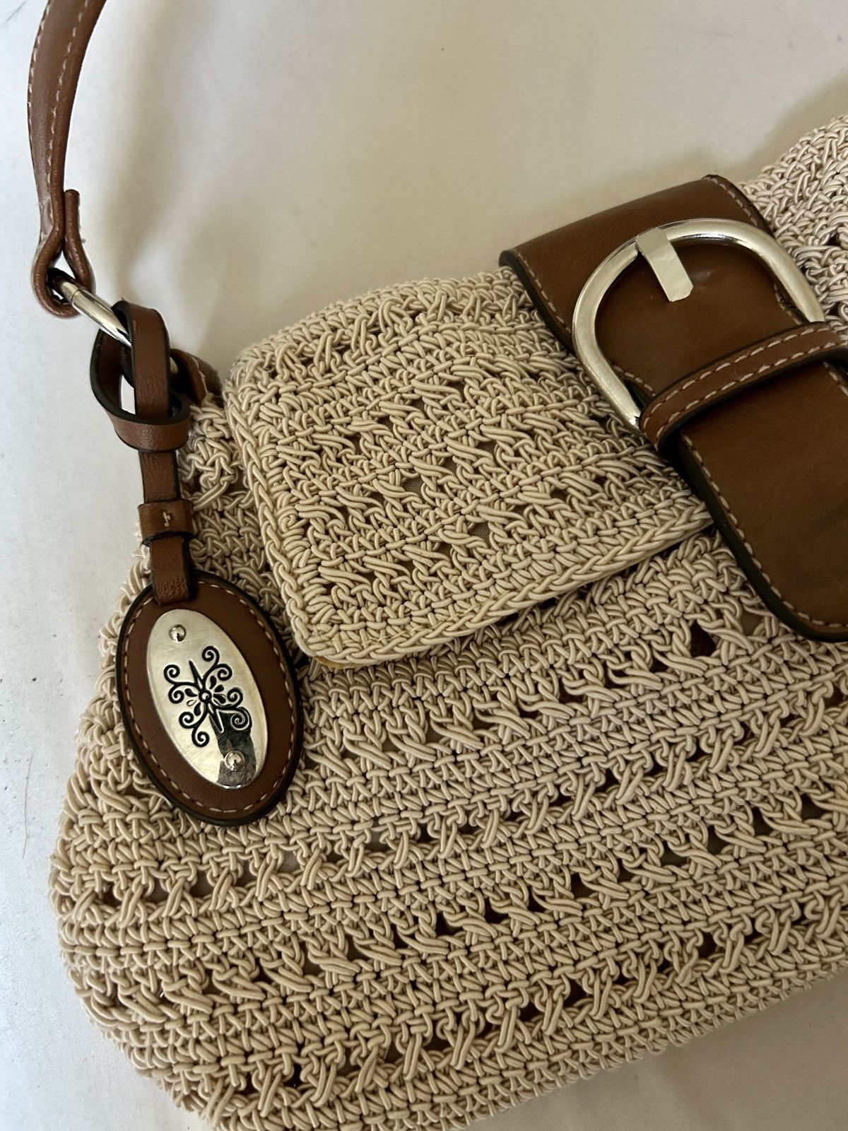 Other Coach Inspired Elegant Tan Crochet Shoulder Bag Size ONE SIZE - 3 Thumbnail