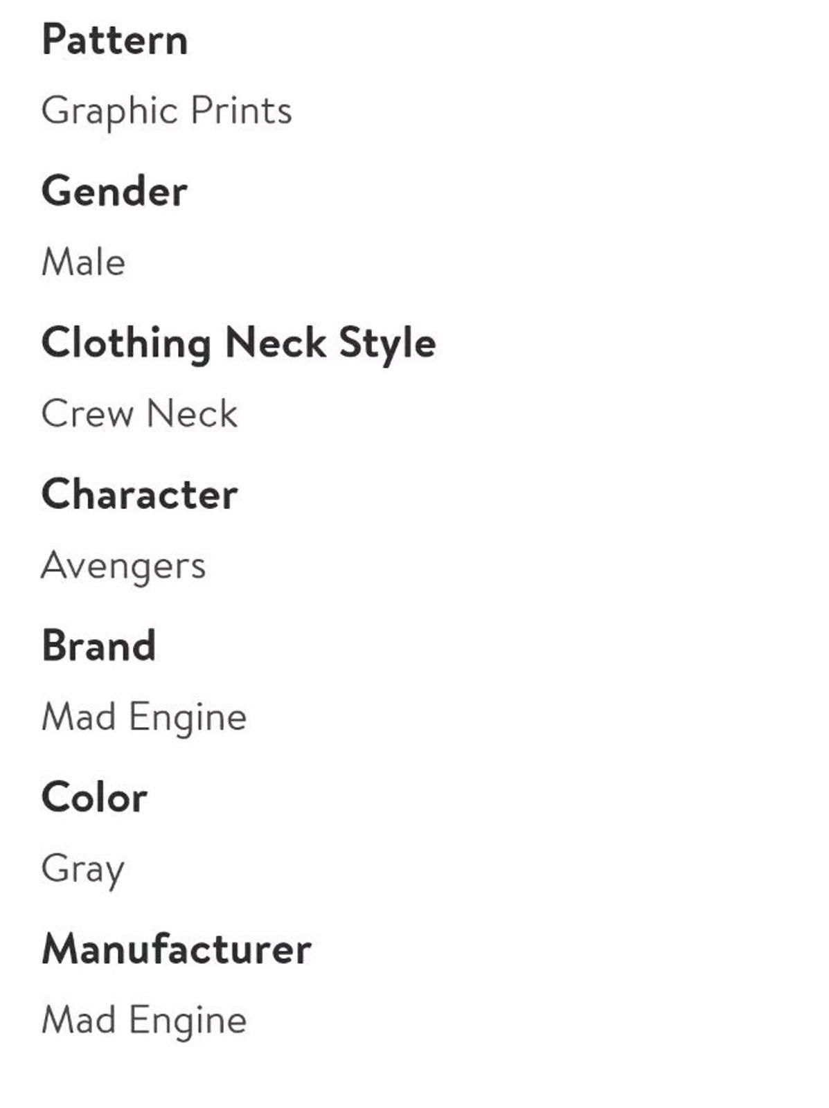 Mad Engine Avengers T-Shirt Infinity War Simple Word Logo Gray 2XL 2X Size US XXL / EU 58 / 5 - 8 Thumbnail