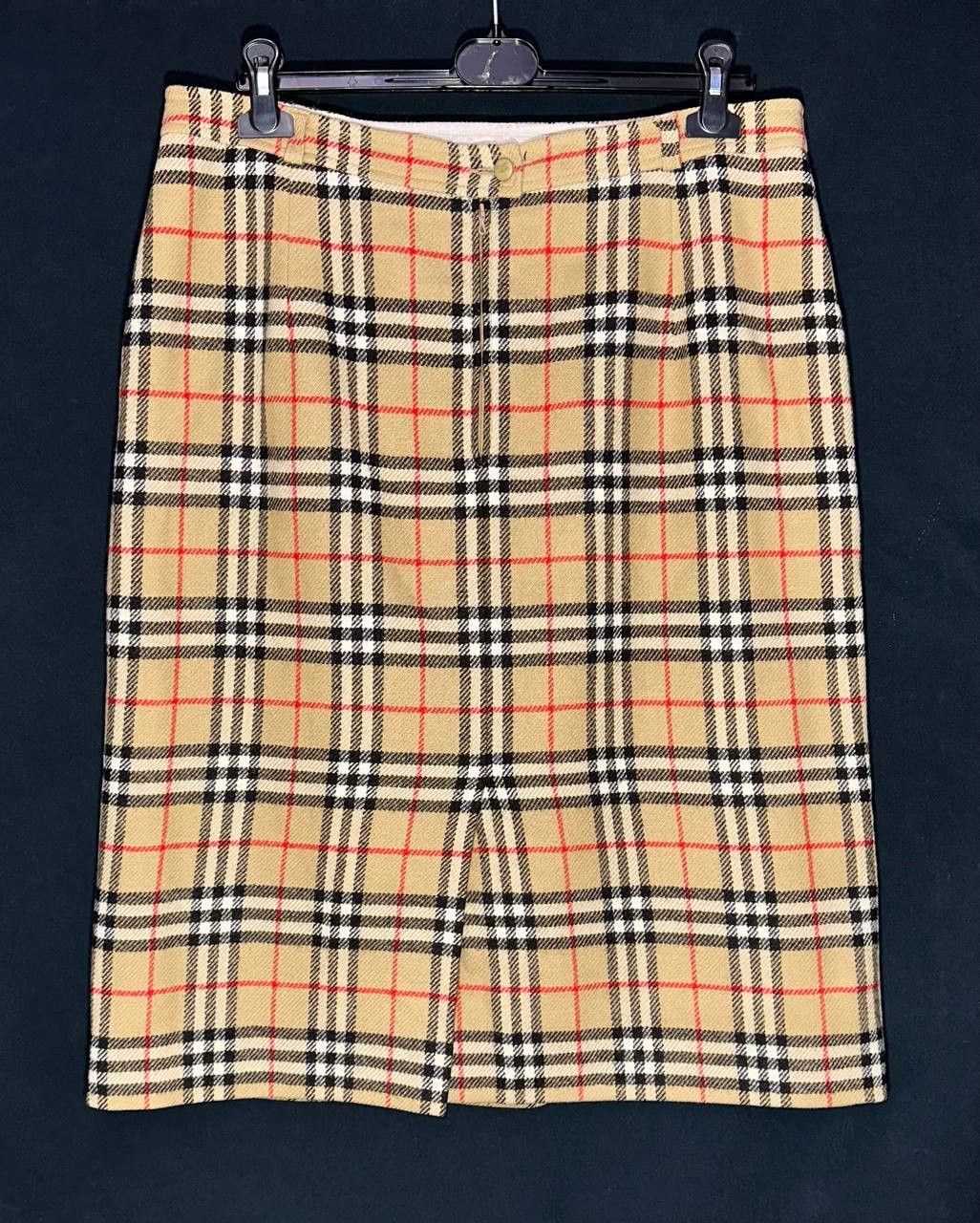 Burberry × Vintage Burberrys' Skirt Plaid Wool Classic Vintage straight midi Size 36" / US 14 / IT 50 - 2 Thumbnail
