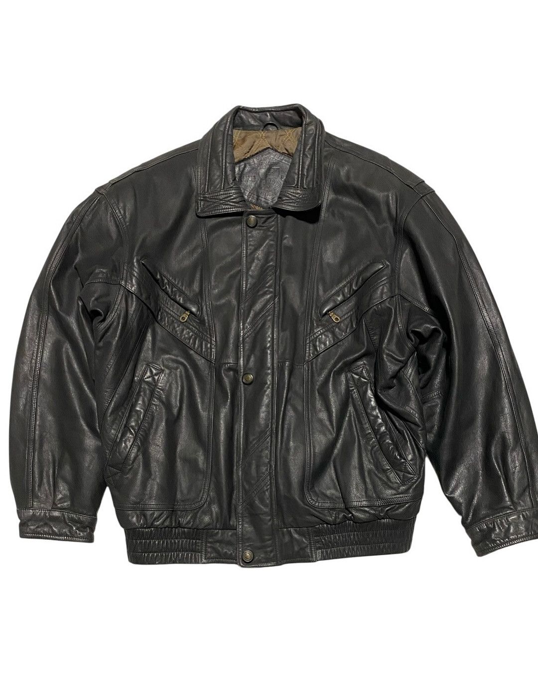 Genuine Leather Vintage 90's y2k real leather bomber jacket Size US XL / EU 56 / 4 - 1 Thumbnail