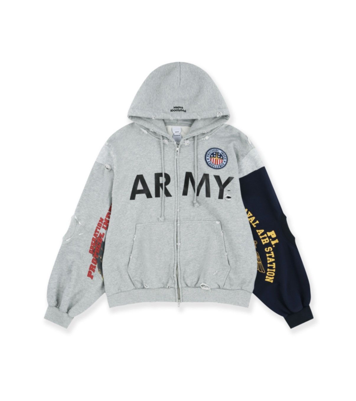 Protocol Index RECONSTRUCTED ZIP HOODIE PROJECT GR stk