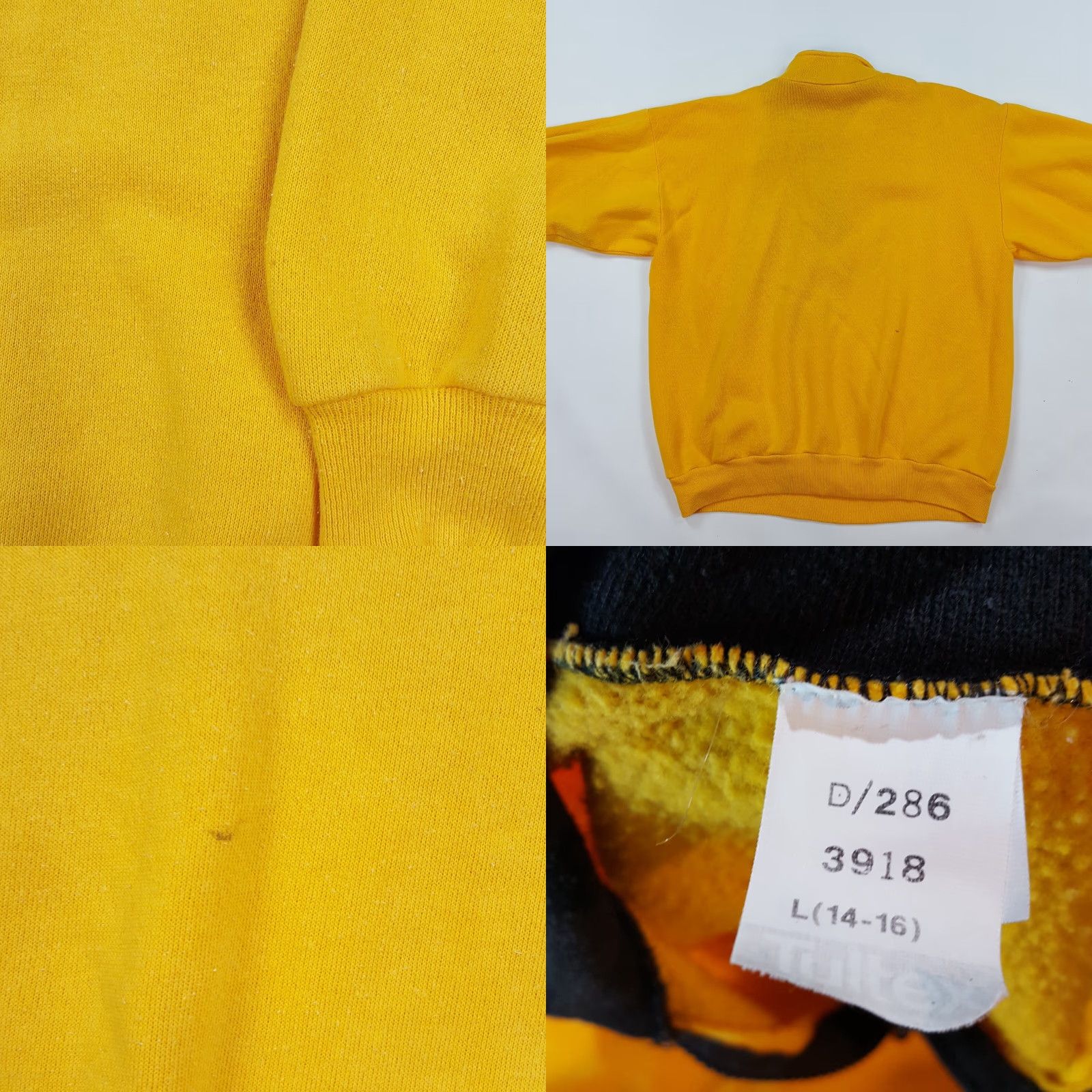 Tultex VINTAGE Tultex USA Size M Yellow Black Zip Crewneck Sweatshirt Size US M / EU 48-50 / 2 - 8 Thumbnail