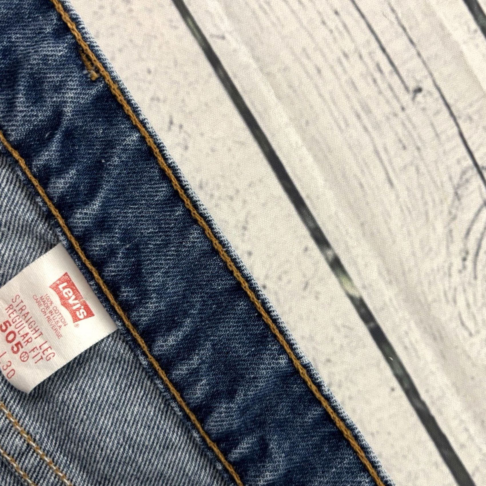 Levi's VINTAGE Levi's 505 Orange Tab Straight Jeans Denim Blue 36x30 Mens Regular 90s Size US 36 / EU 52 - 6 Thumbnail