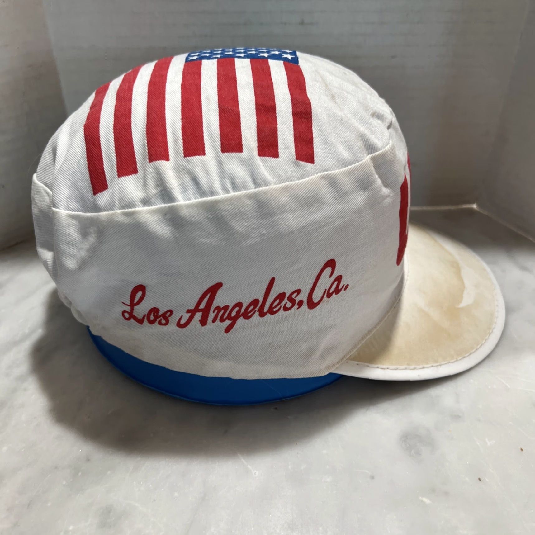 Vintage VINTAGE 1984 Olympics Painters Cap Hat Summer Games White One Size Mens Size ONE SIZE - 4 Thumbnail