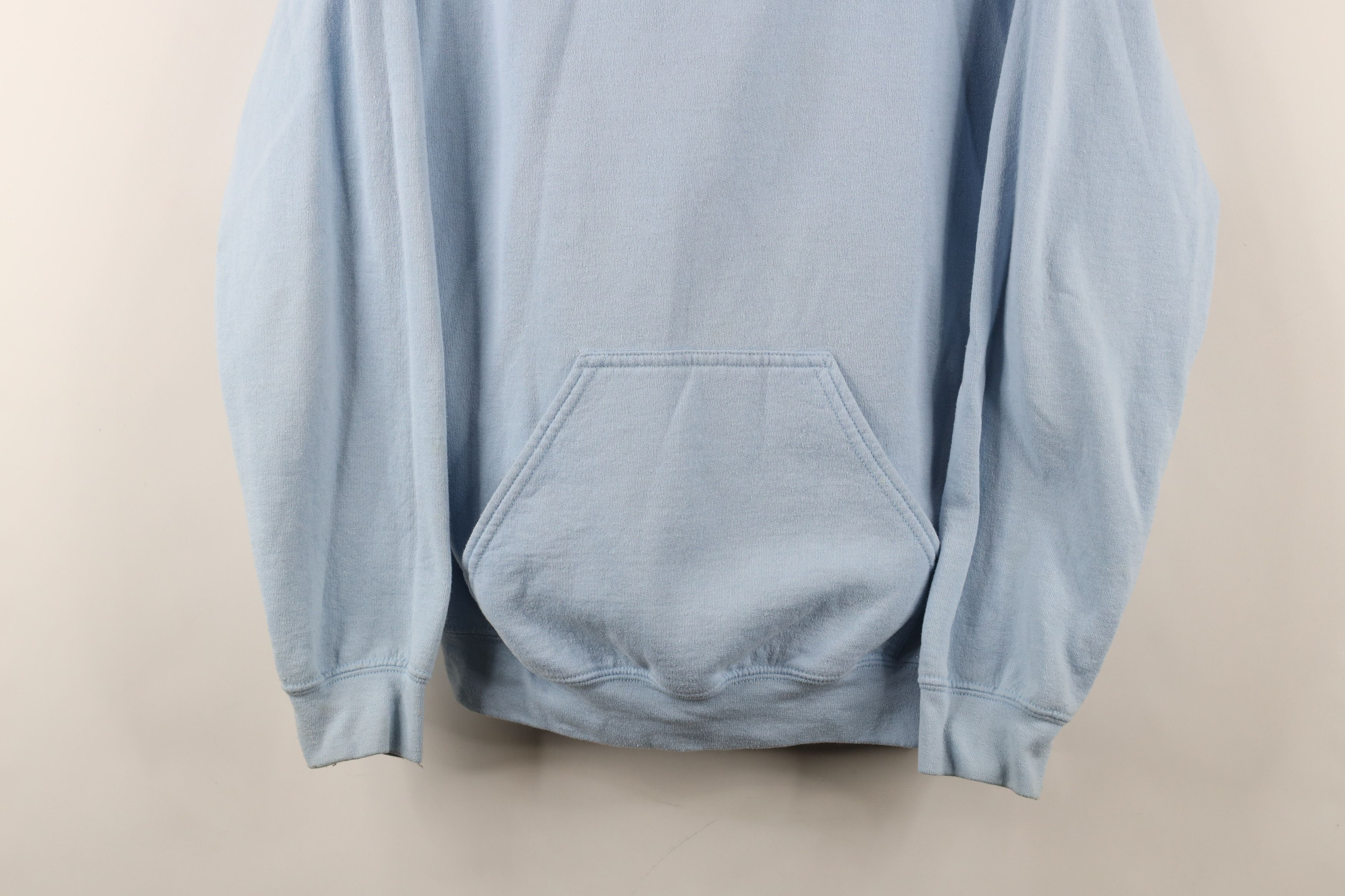 Vintage Vintage 90s Streetwear Blank Hoodie Sweatshirt Light Blue Size US S / EU 44-46 / 1 - 3 Thumbnail