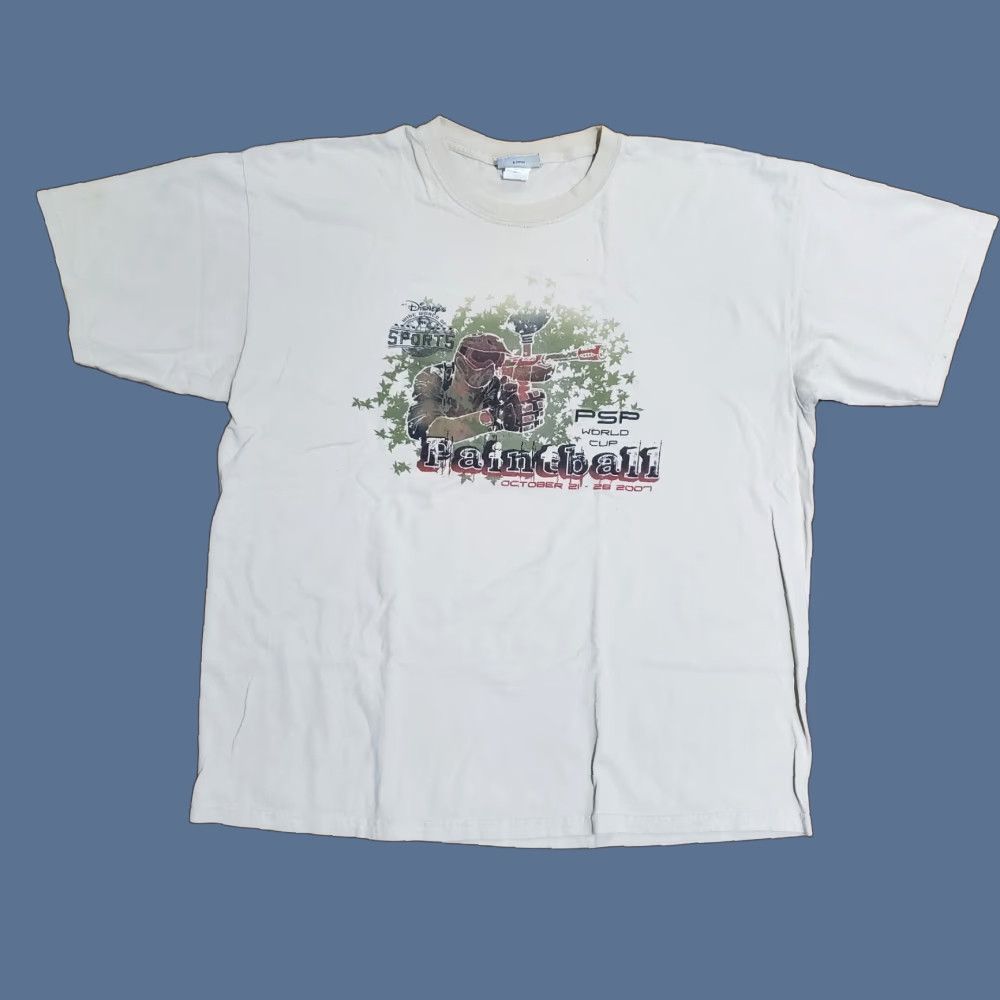 Disney VINTAGE Disney T-Shirt USA Made Unisex XL Beige Cotton Blend Short Sleeve Crew Neck Rare Men's Size XL 2000s Y2K Double-Sided Easy Care Size US XL / EU 56 / 4 - 1 Thumbnail