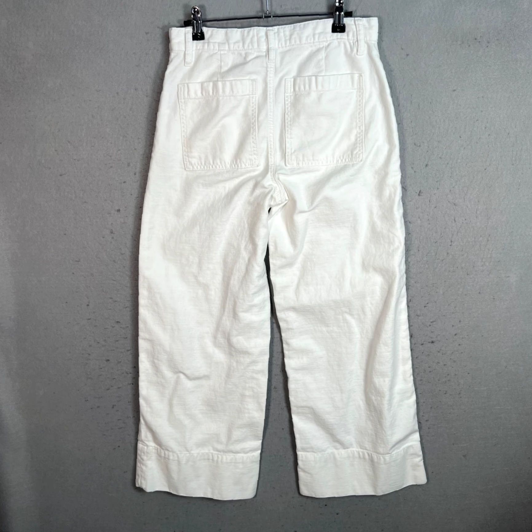 Frame FRAME Womens 25 White Cropped Wide Leg Pants Cotton Shirt? Size 42" / US 20 - 2 Thumbnail