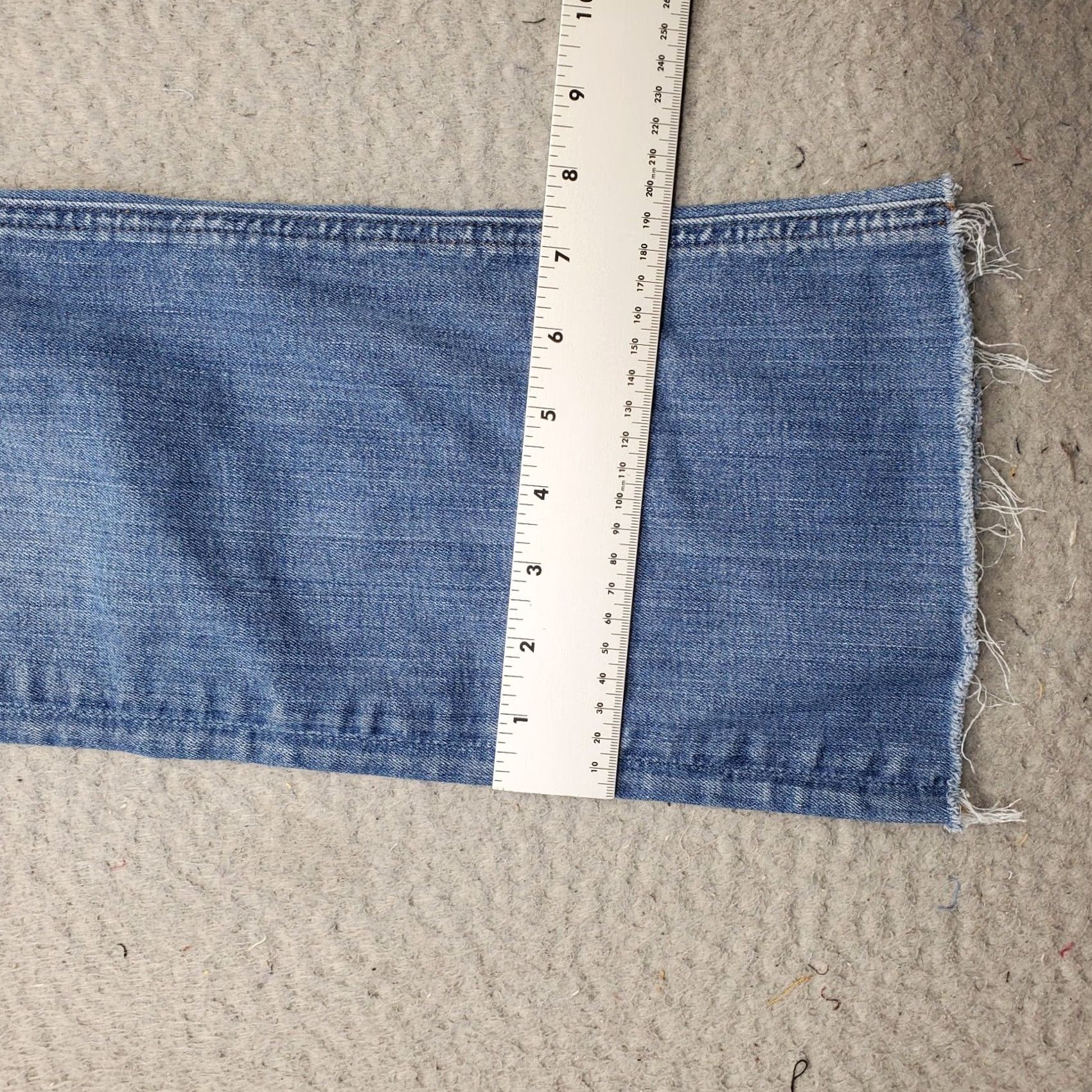 J.Crew J.CREW Bootcut Jeans Womens 29T Denim Blue Stretch 5-Pocket Regular Inseam 27.75" Whiskered Faded Raw Hem Size: 29T Womens Size 29" - 5 Thumbnail