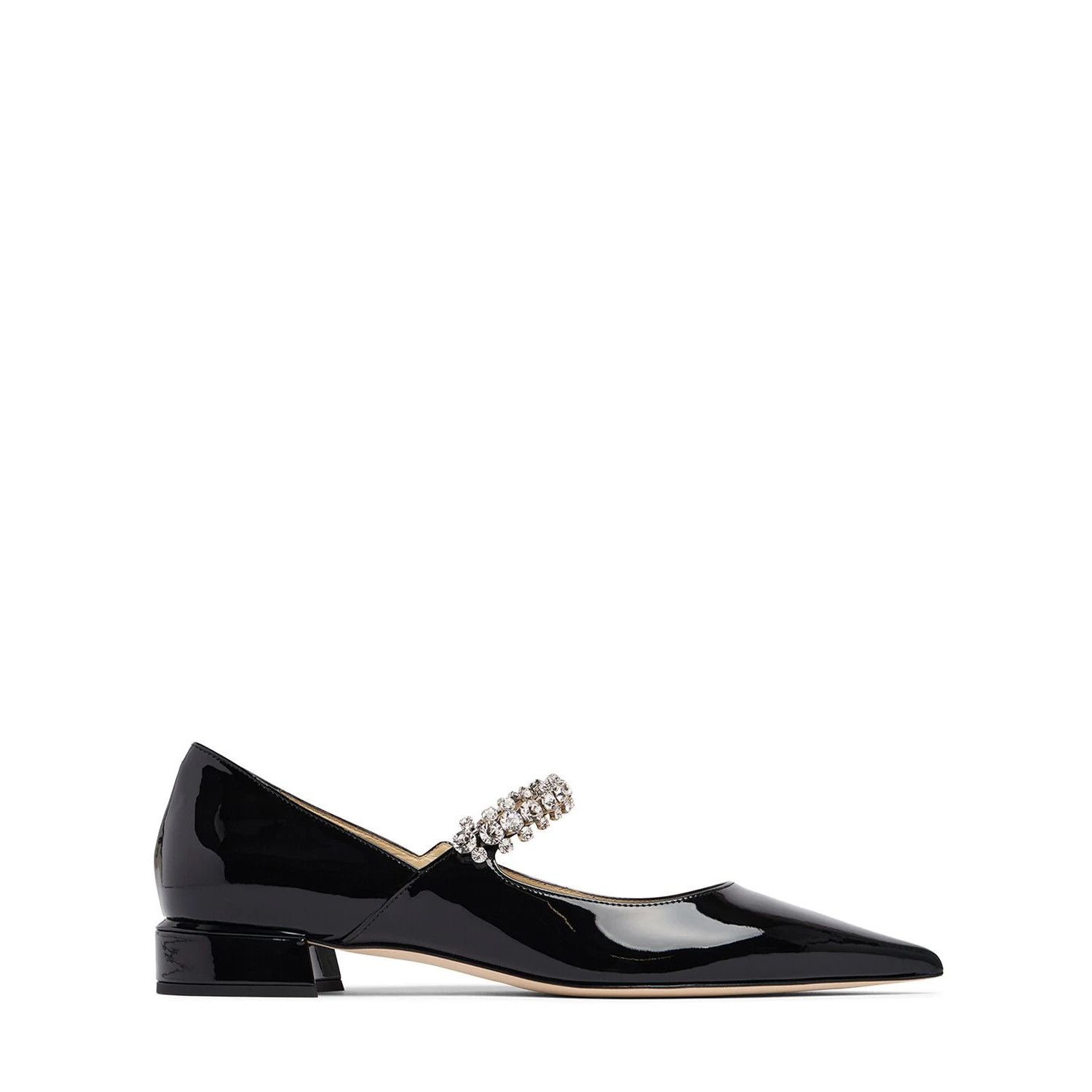 JIMMY CHOO Bing Black Patent Leather 25mm Pump Flats New/Aut