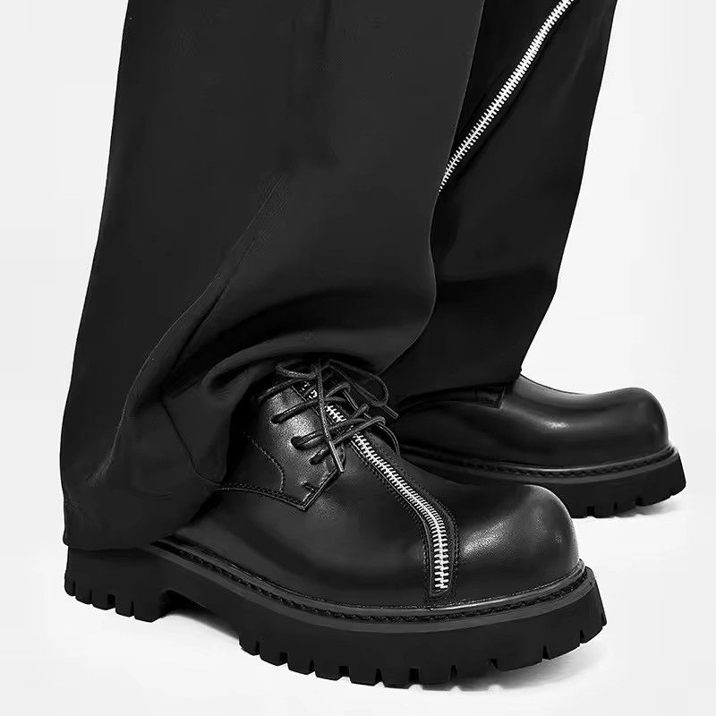 Leather Outdoor Zipper Designer Black Leather Boots Size US 9 / EU 42 - 6 Thumbnail