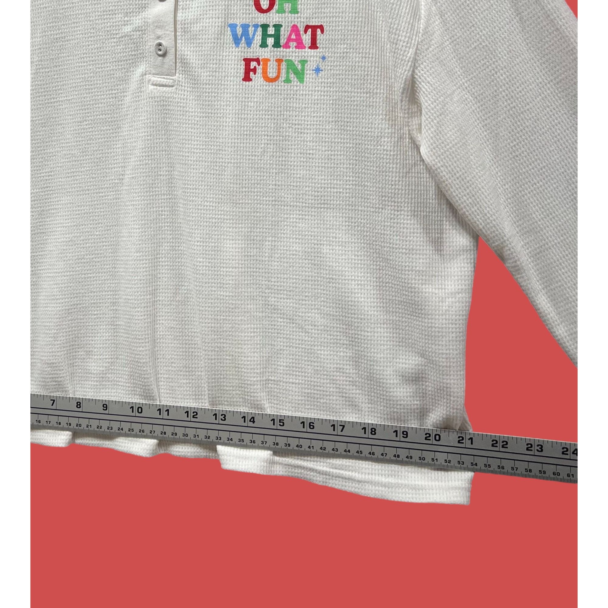 Other Wonder Shop - Women's Thermal Pajamas Top - White - Large Size L / US 10 / IT 46 - 6 Thumbnail
