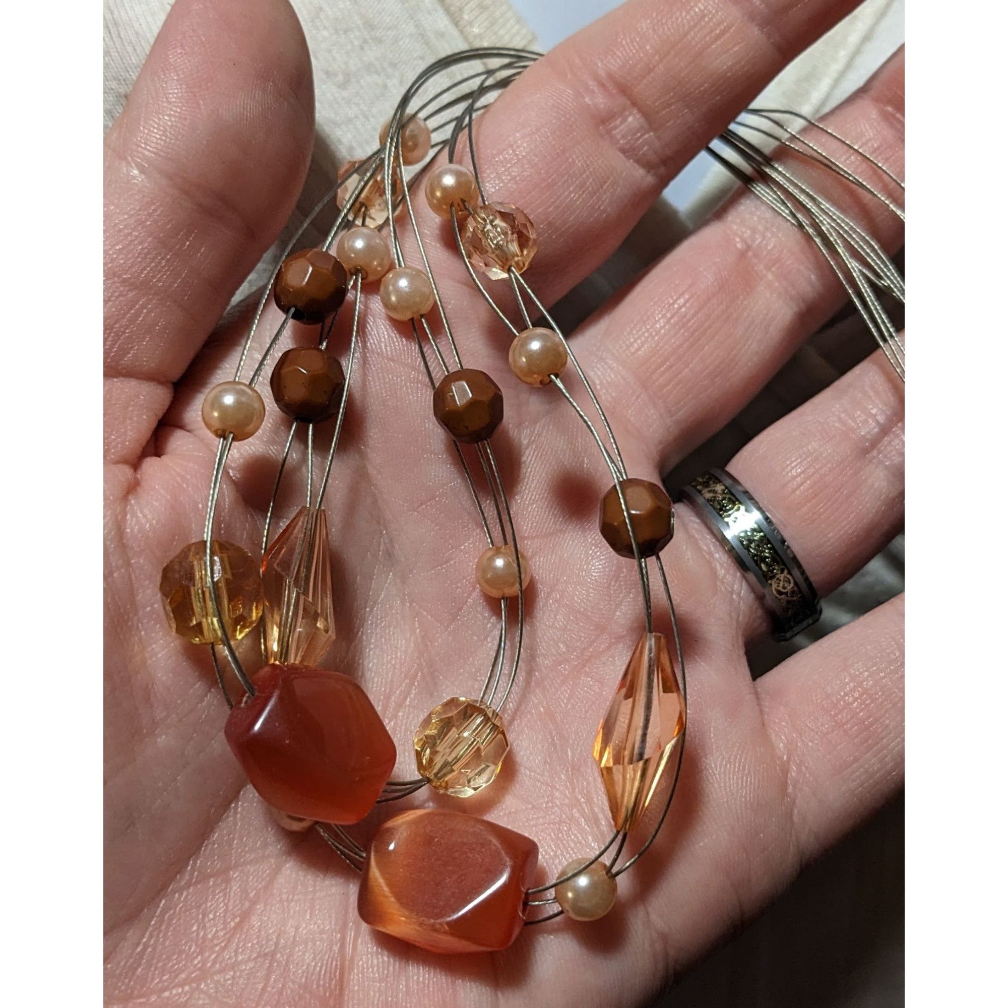 Other Orange Multilayer Glass Beaded Necklace Size ONE SIZE - 4 Thumbnail