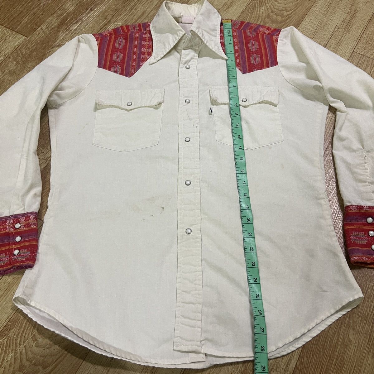 Levi's × Levi's Vintage Clothing × Vintage Vintage 70s Levi's White Tab Chambray Western Shirt Size US M / EU 48-50 / 2 - 23 Thumbnail